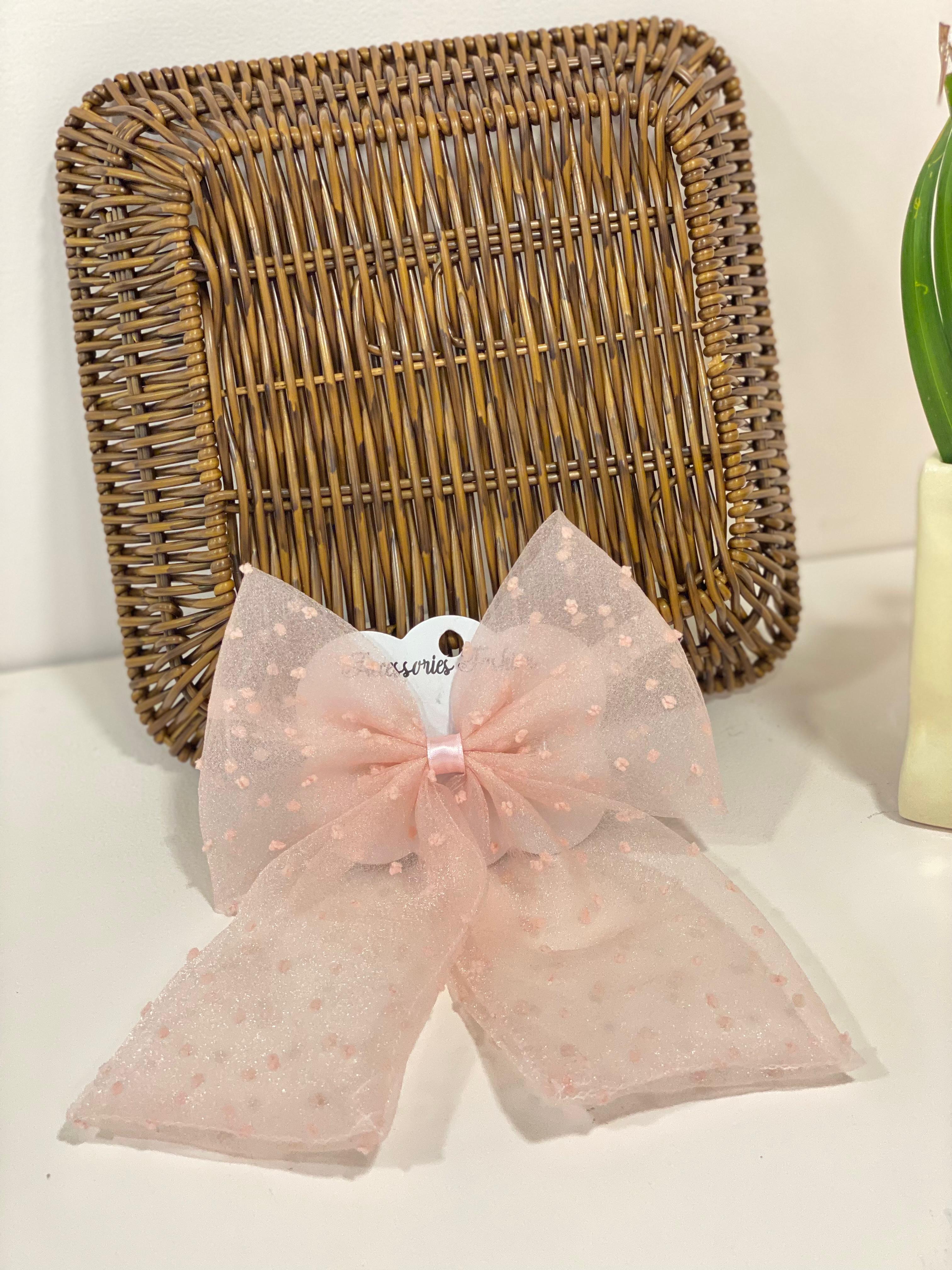 Point d'Esprit Oversized Tulle Hair Bow
