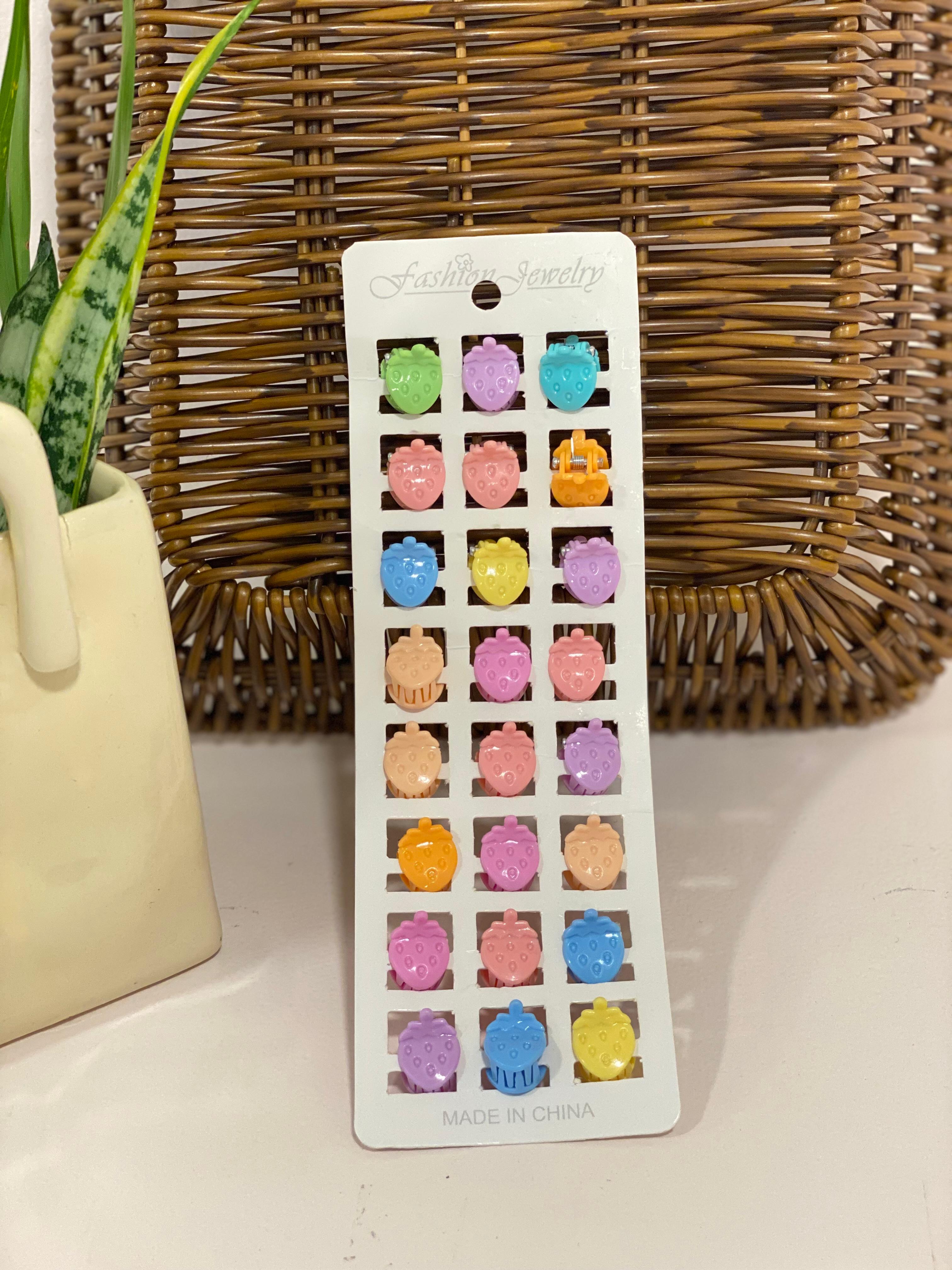 Retro Pastel Mini Claw Clips Set