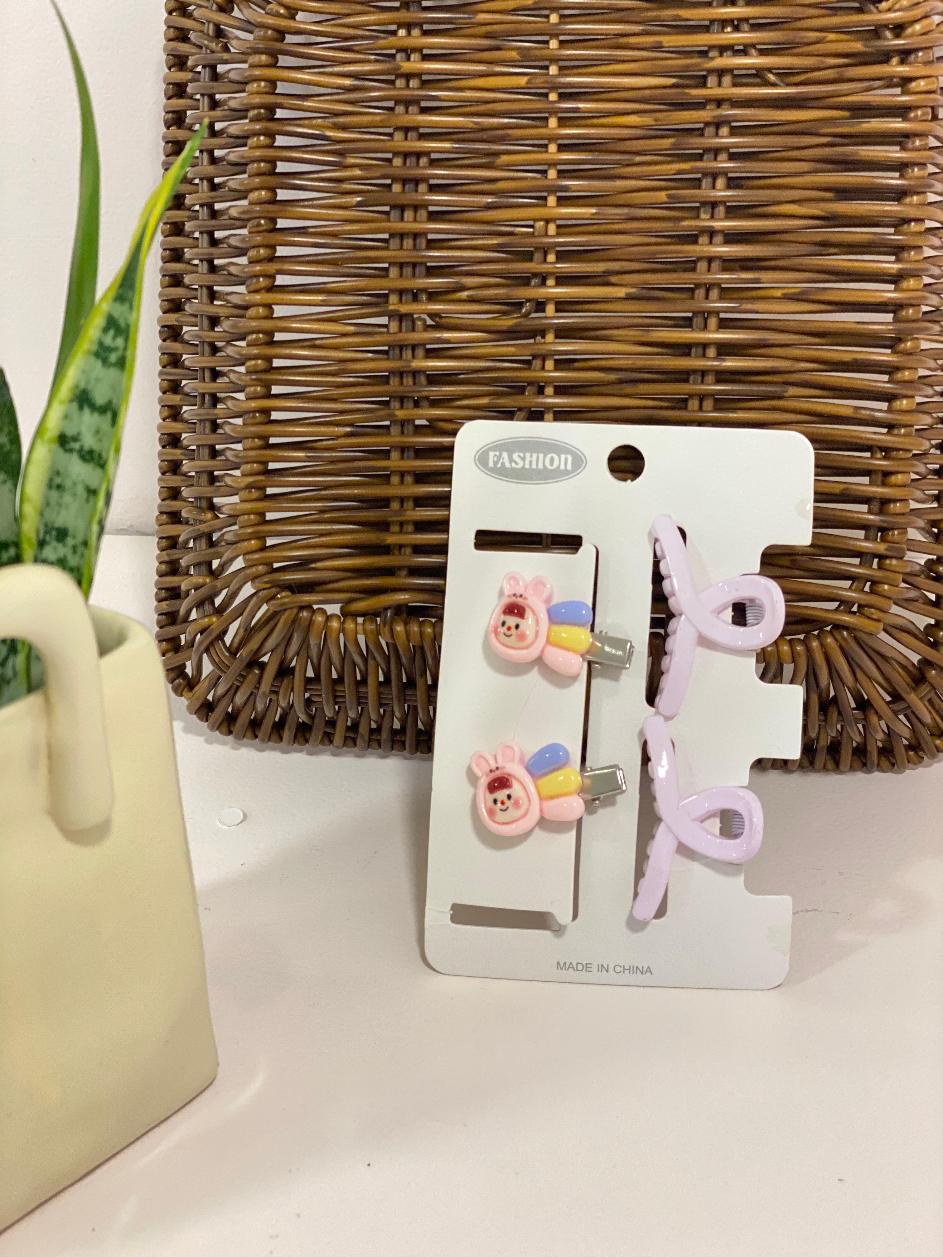 Pastel Loop Claw & Character Clip Set