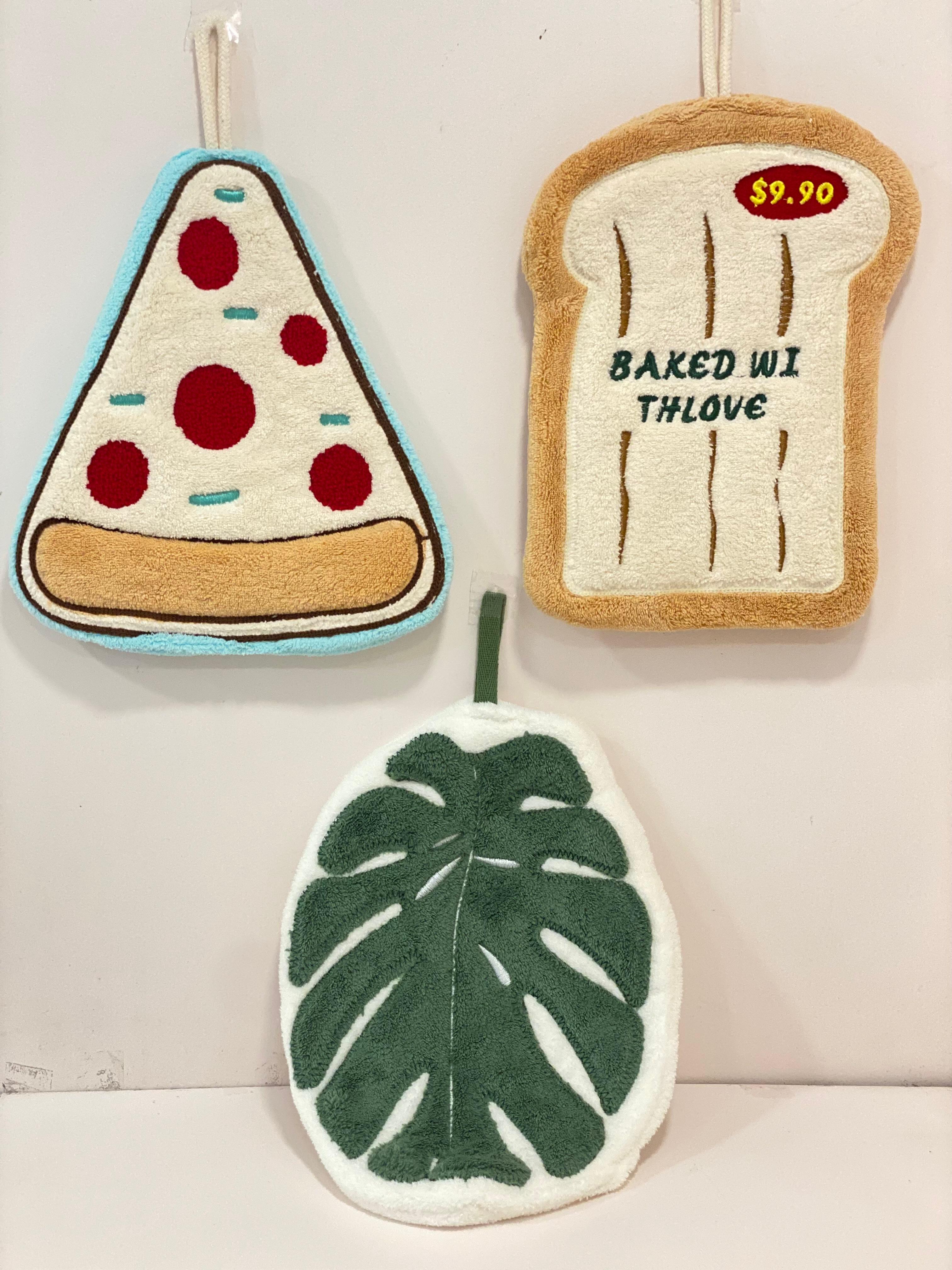 Quirky Food & Flora Tufted Hanging Hand Towels