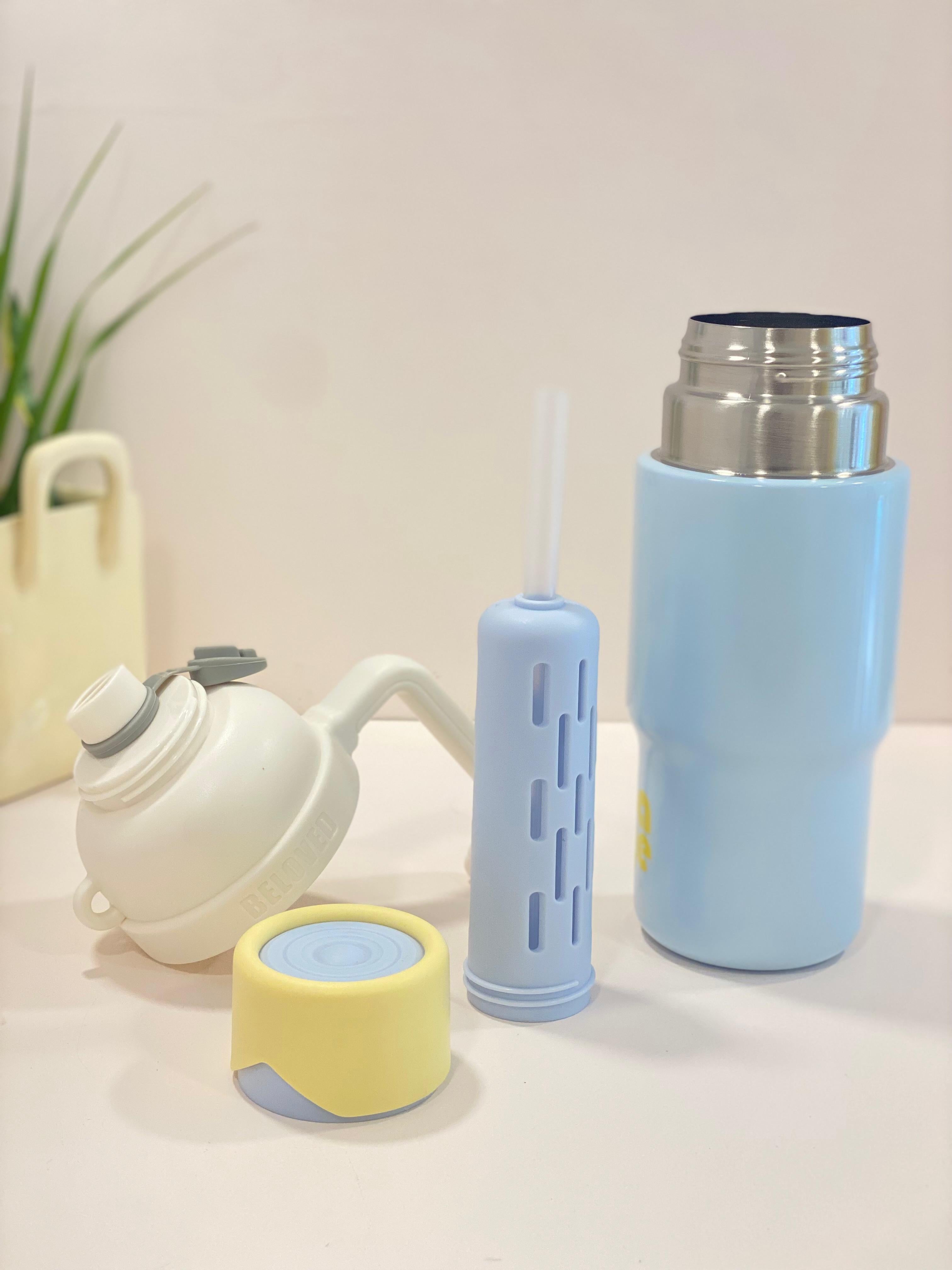 Pastel Thermal Travel Mug with Infuser &amp; Straw