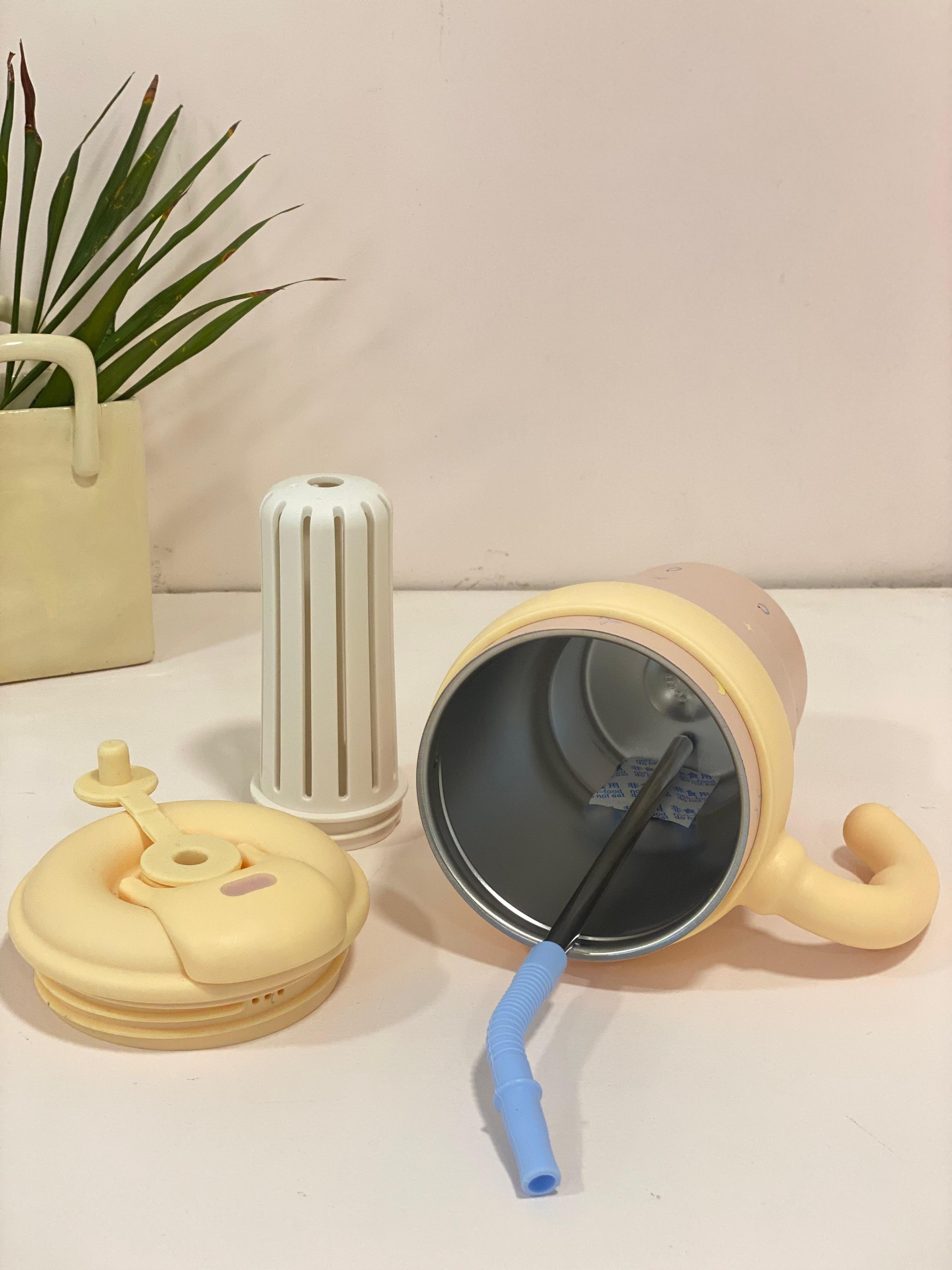 Pastel "Happy Time" Thermal Travel Mug with Straw & Infuser Medium