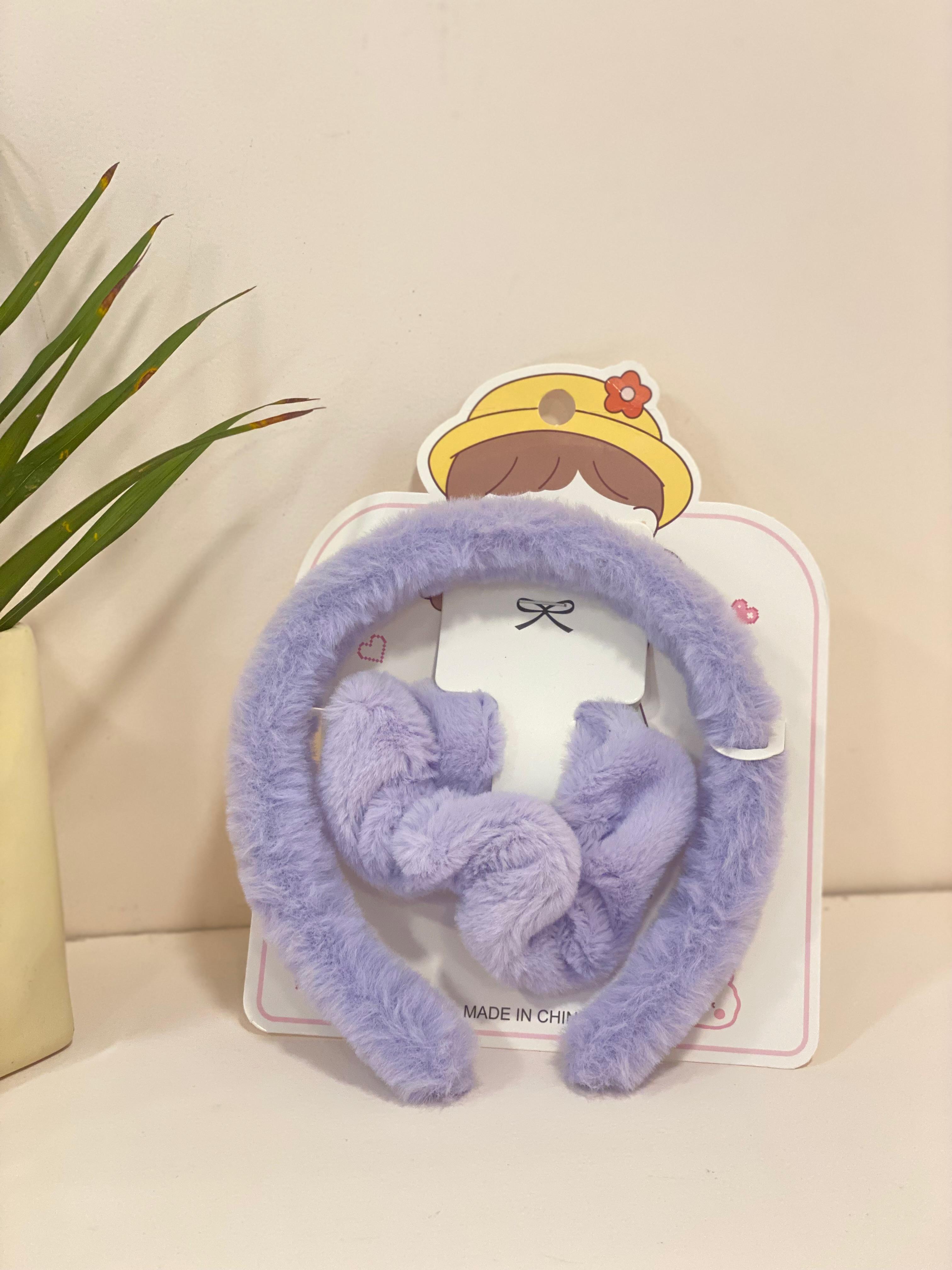 Plush Faux-Fur Headband & Scrunchie Set