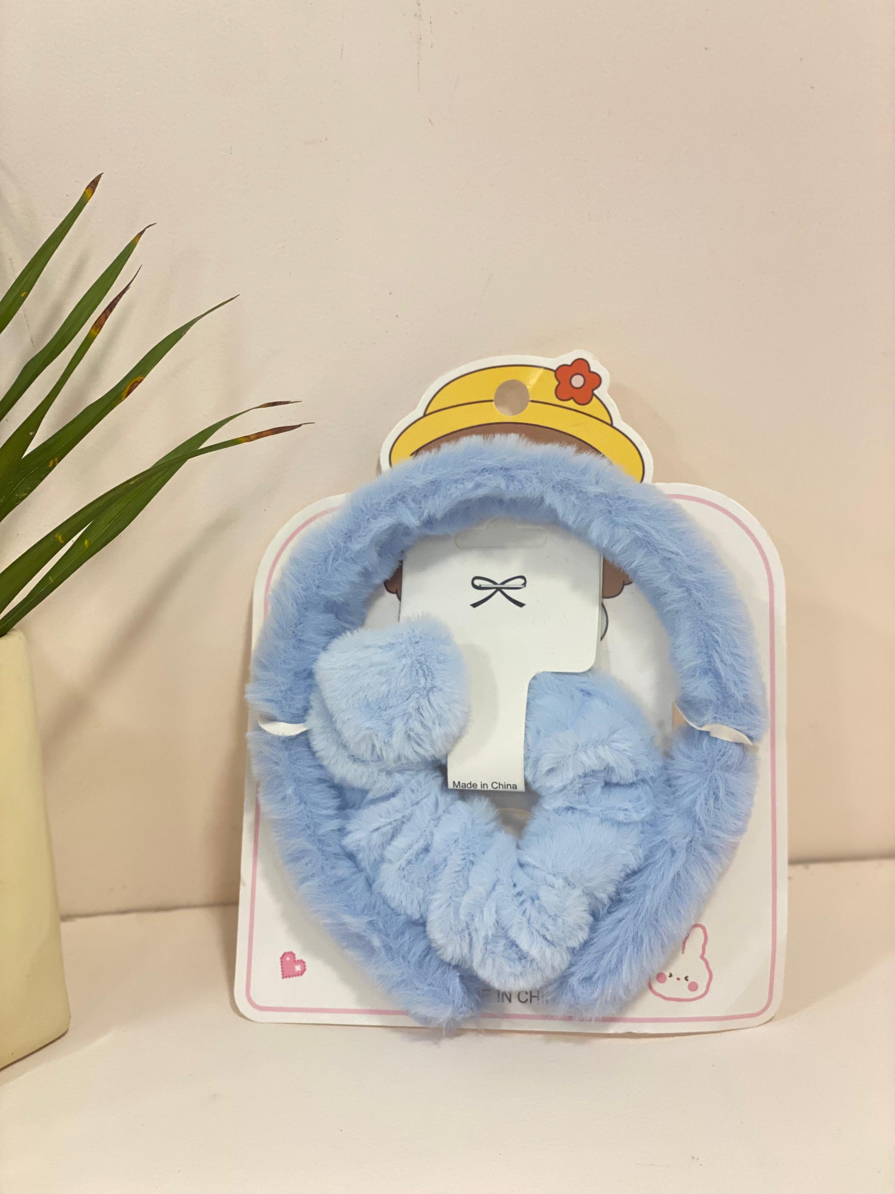 Plush Faux-Fur Headband & Scrunchie Set