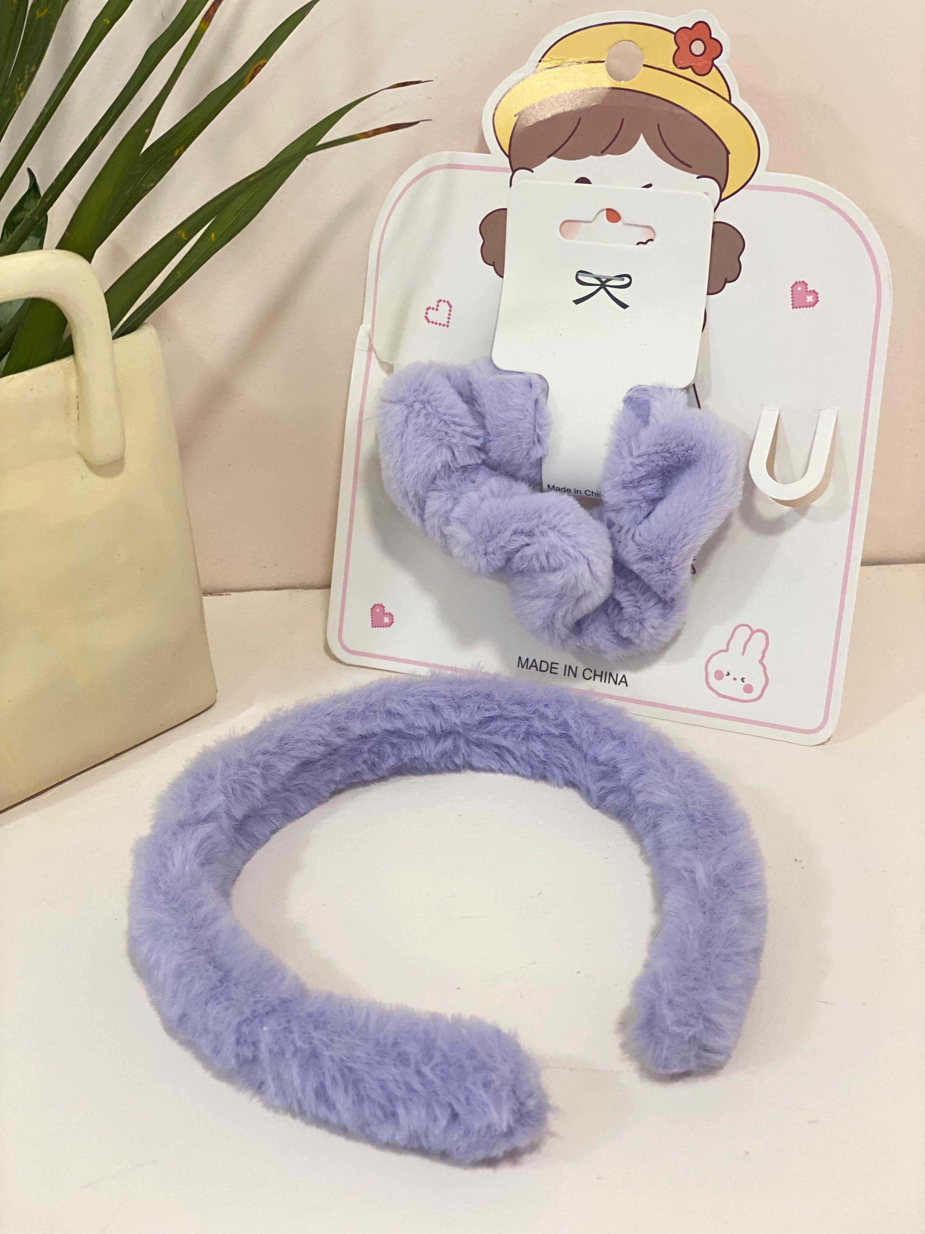 Plush Faux-Fur Headband & Scrunchie Set