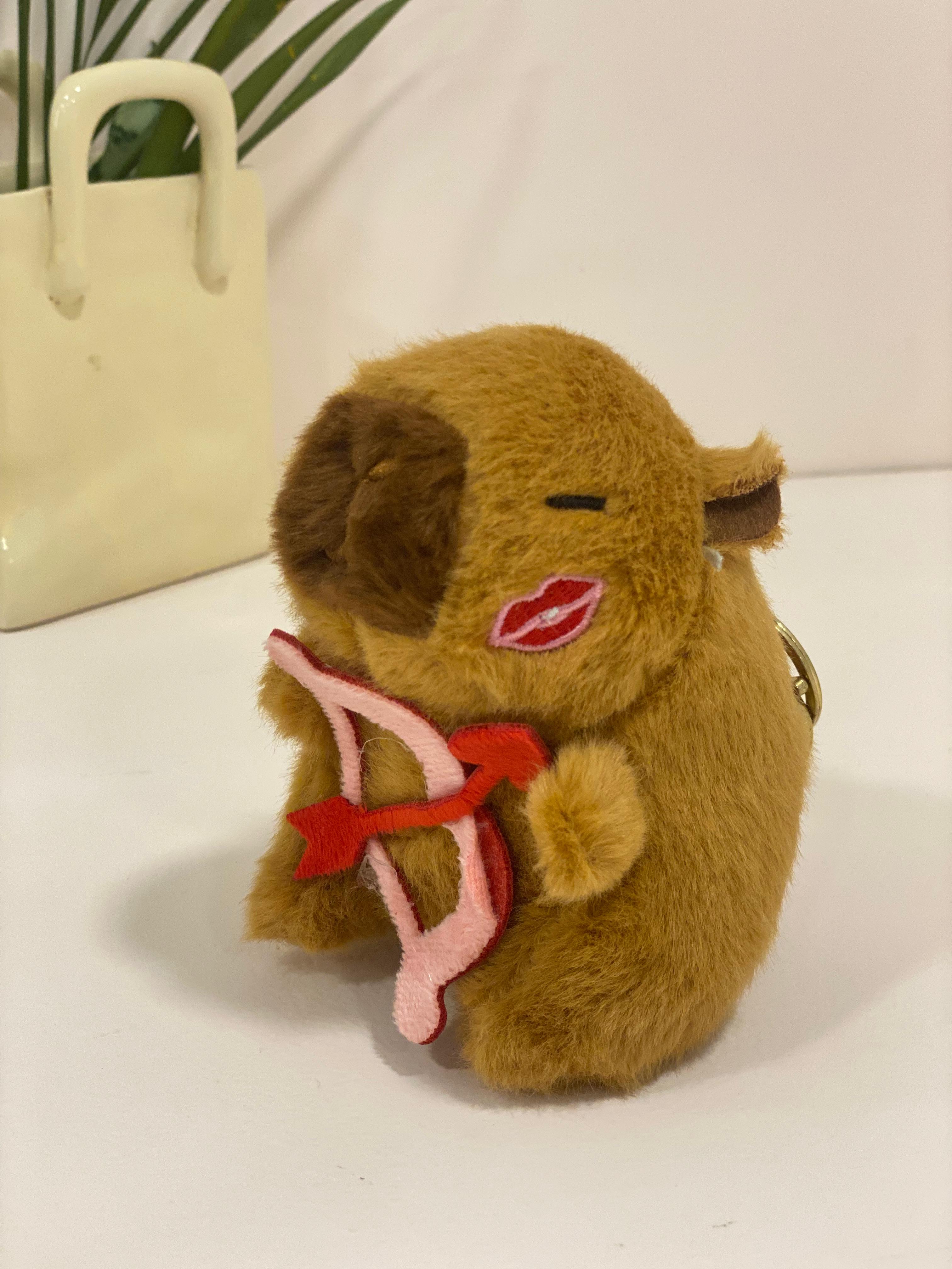 Valentine Cupid Capybara & Strawberry Pig Plush Keychains