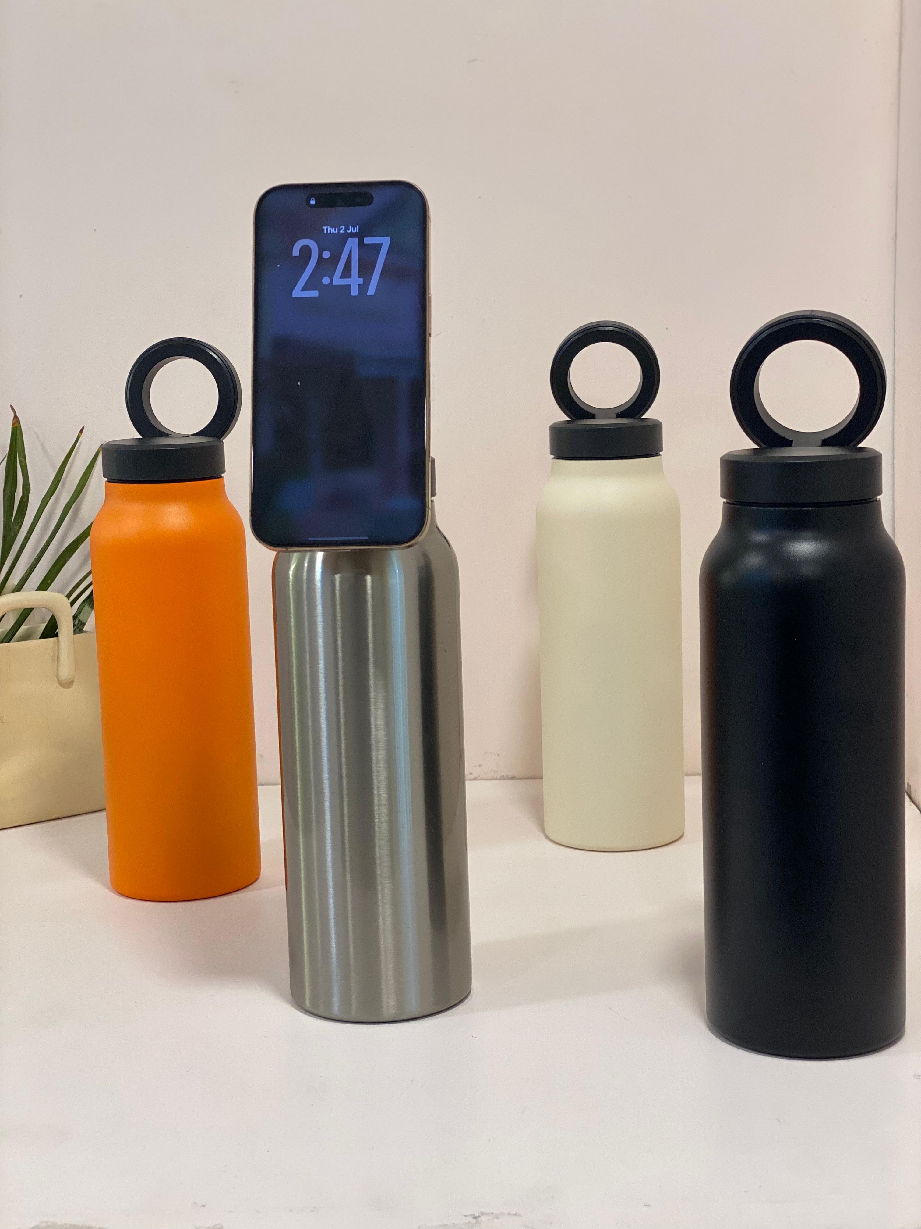 MagSafe-Compatible Magnetic Phone Mount Water Bottle