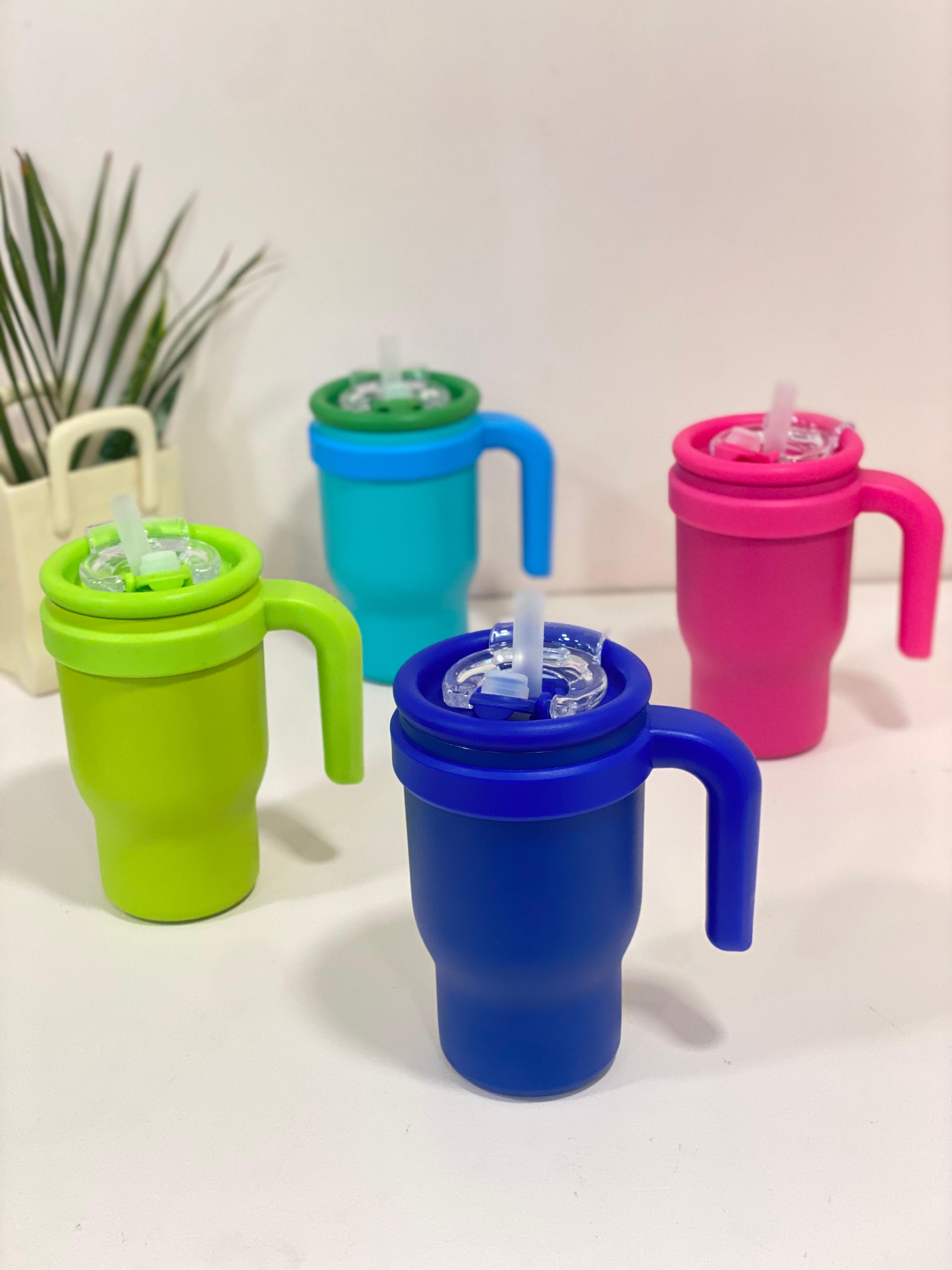 Neon Matte Double-Wall Thermal Tumbler with Straw