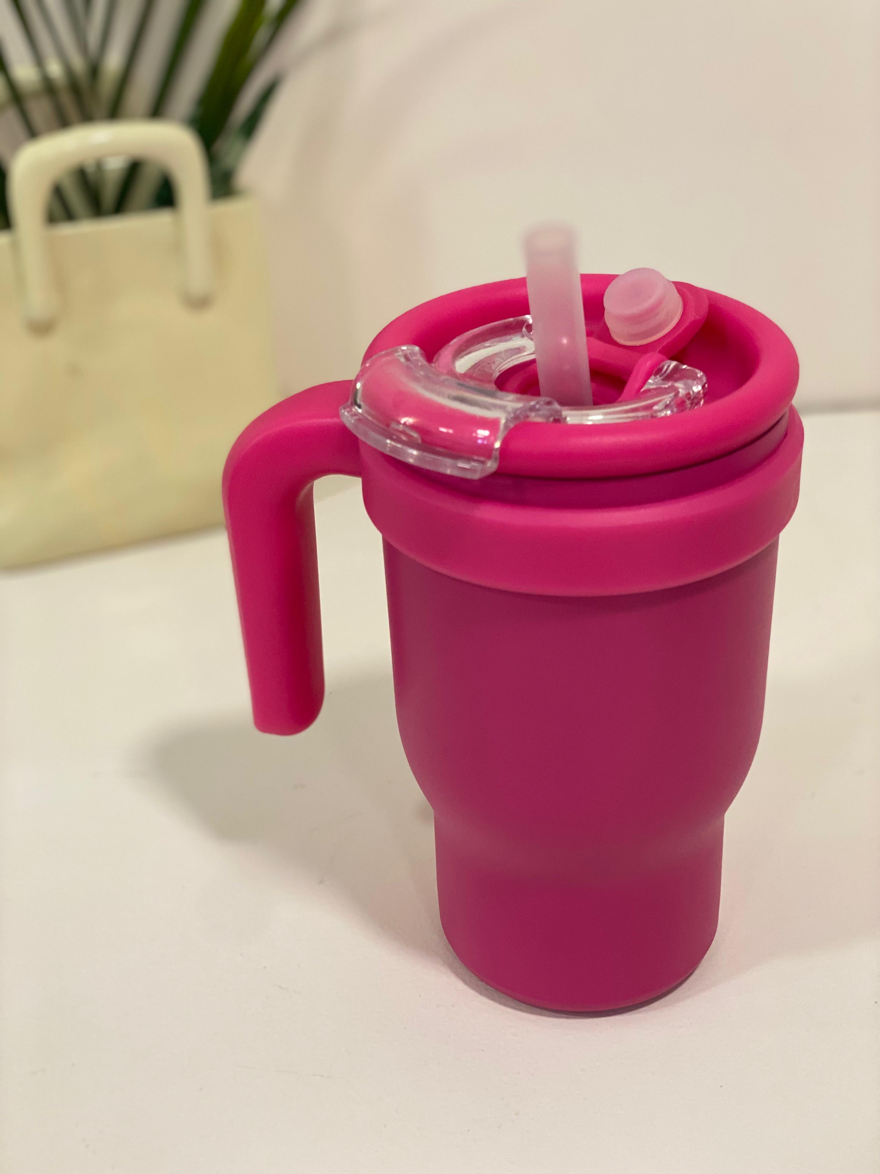 Neon Matte Double-Wall Thermal Tumbler with Straw