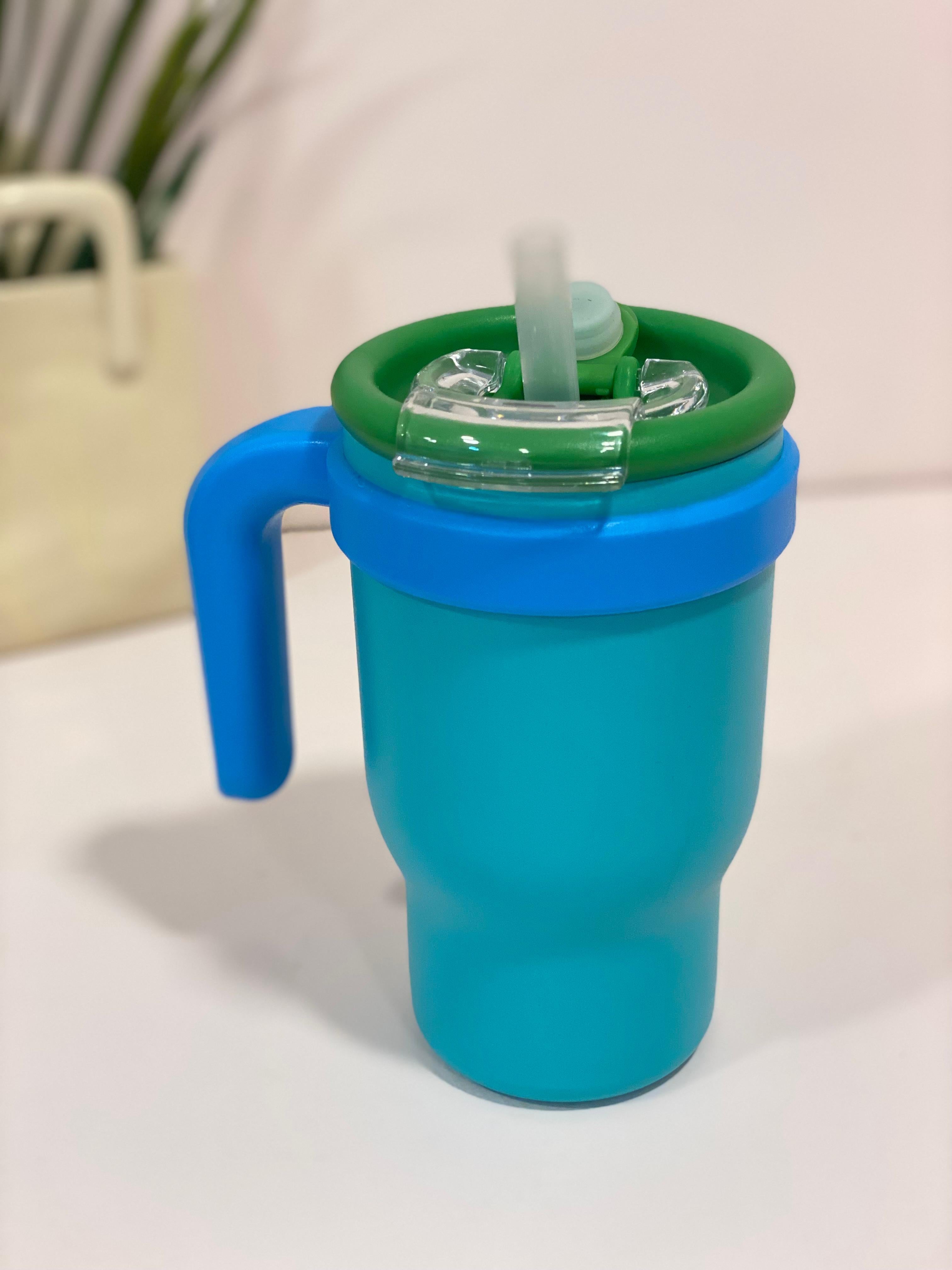Neon Matte Double-Wall Thermal Tumbler with Straw
