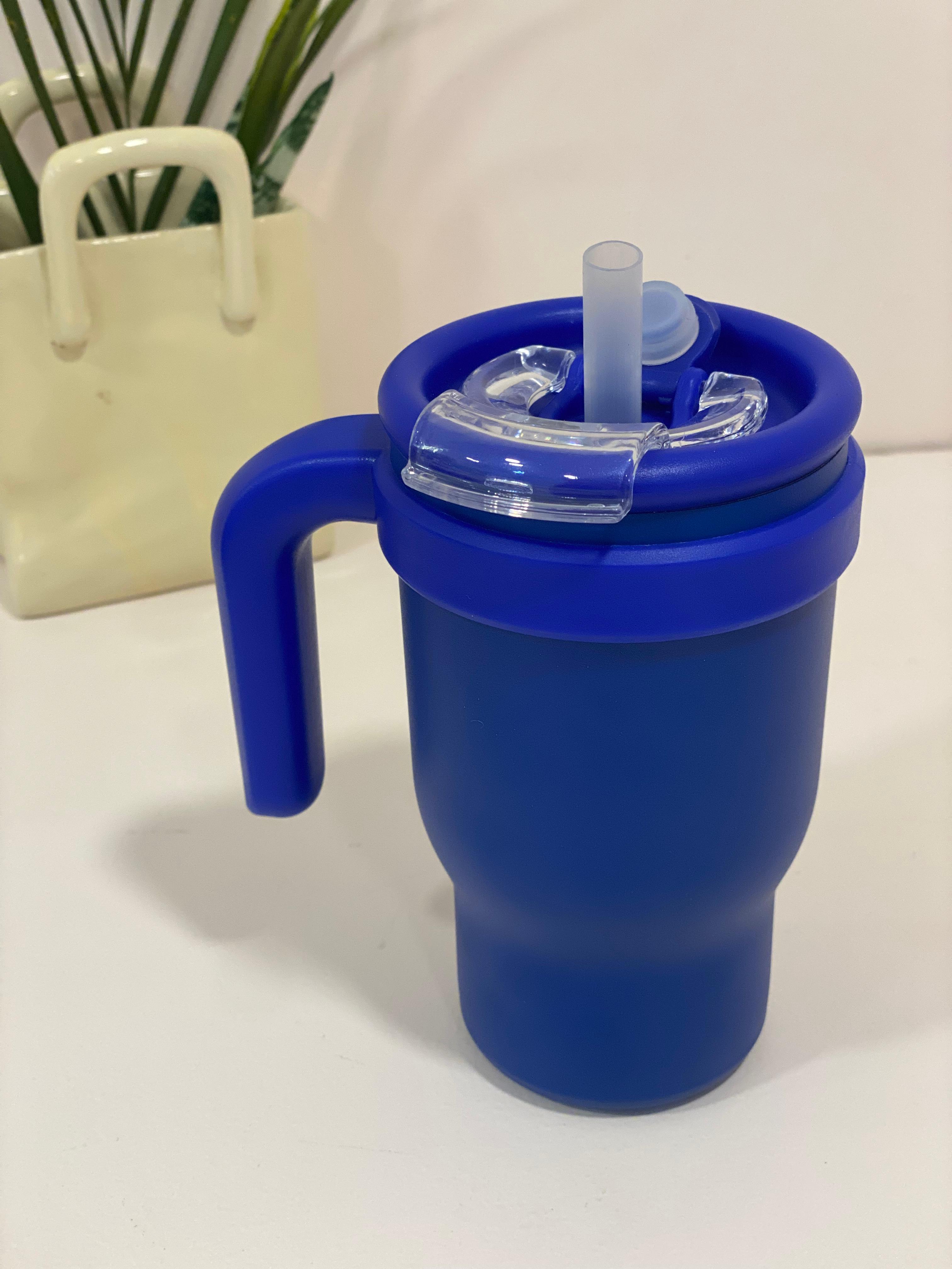 Neon Matte Double-Wall Thermal Tumbler with Straw