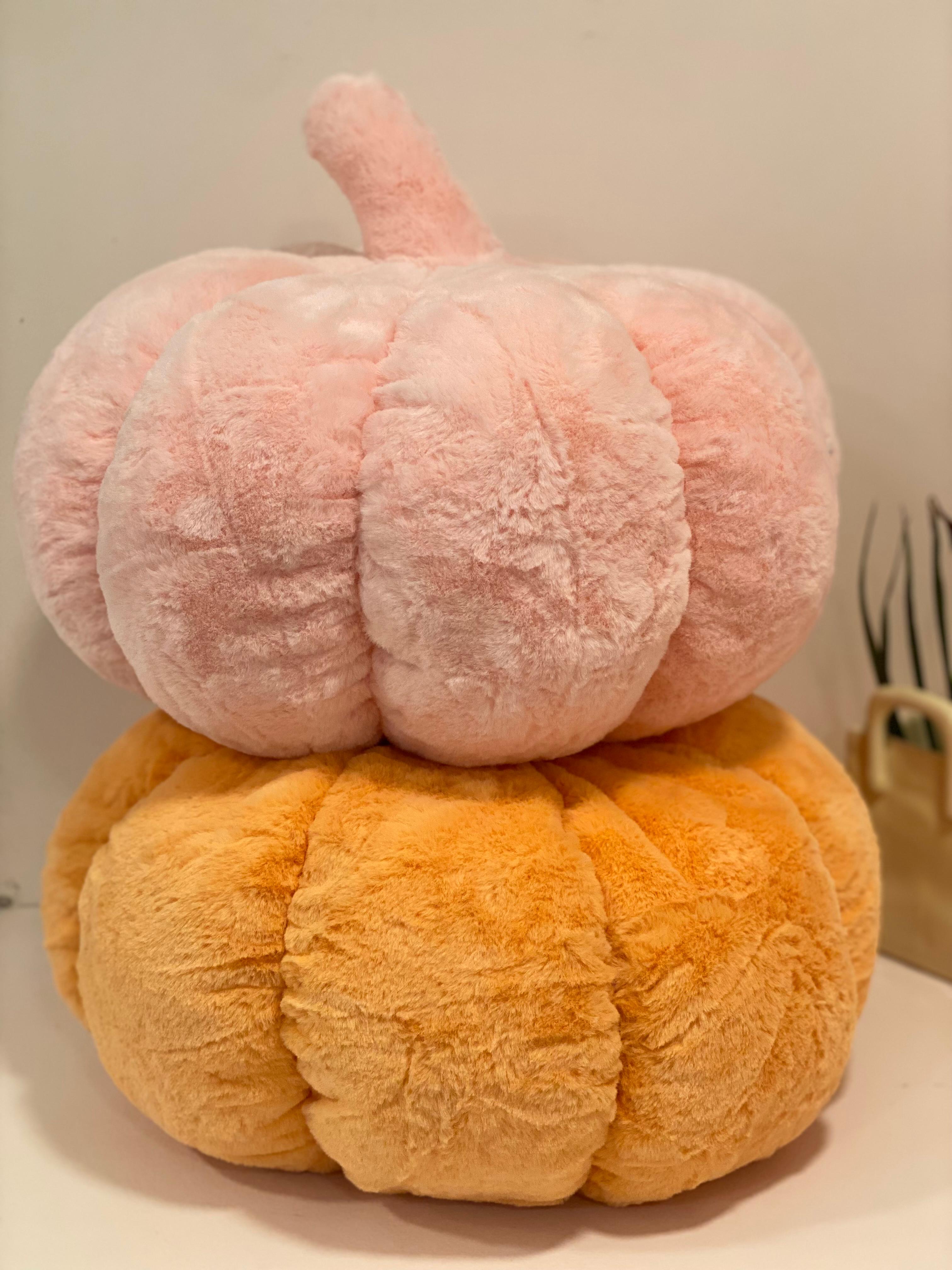 Plush Velvet Pumpkin Accent Pillow