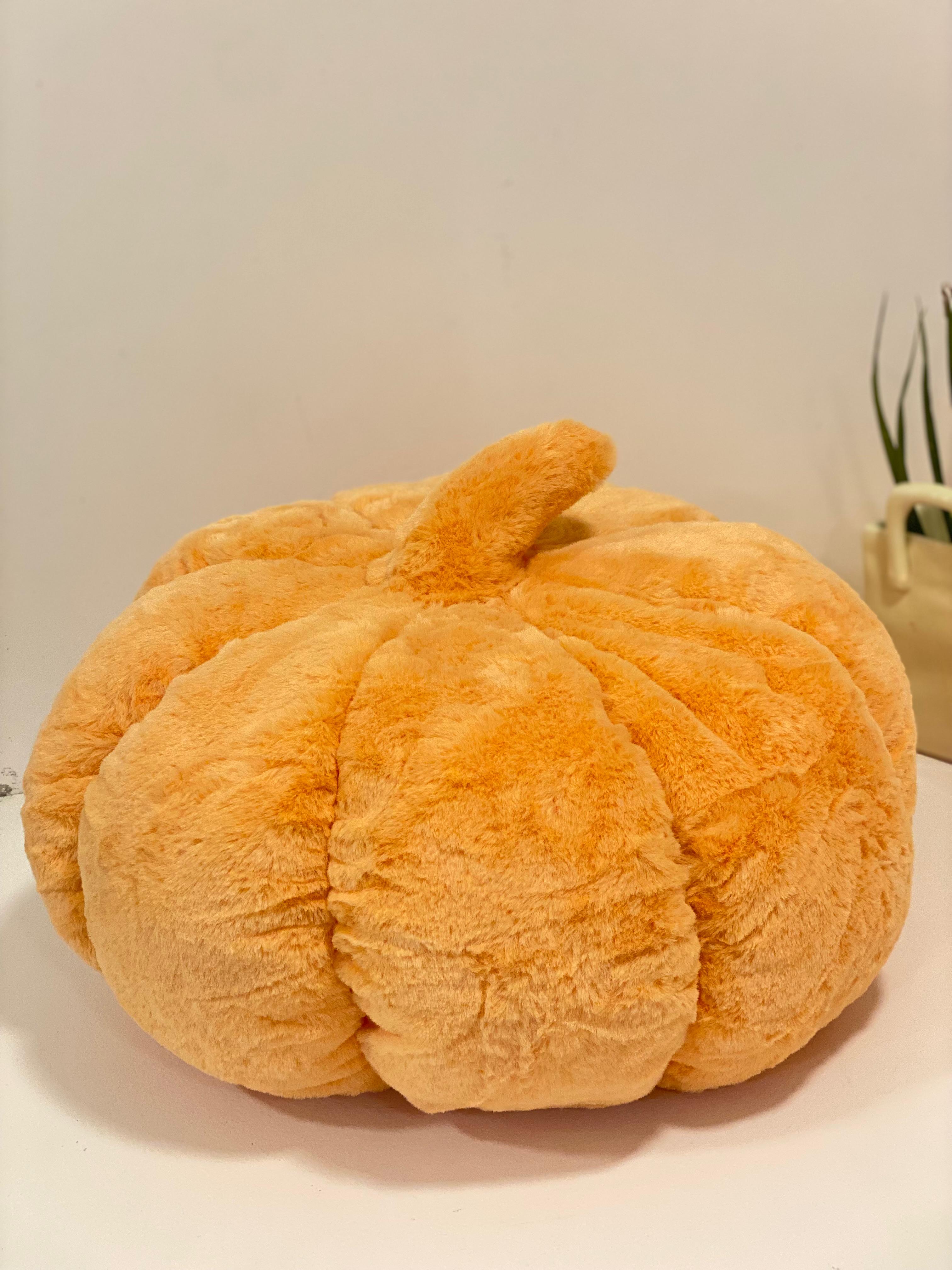 Plush Velvet Pumpkin Accent Pillow