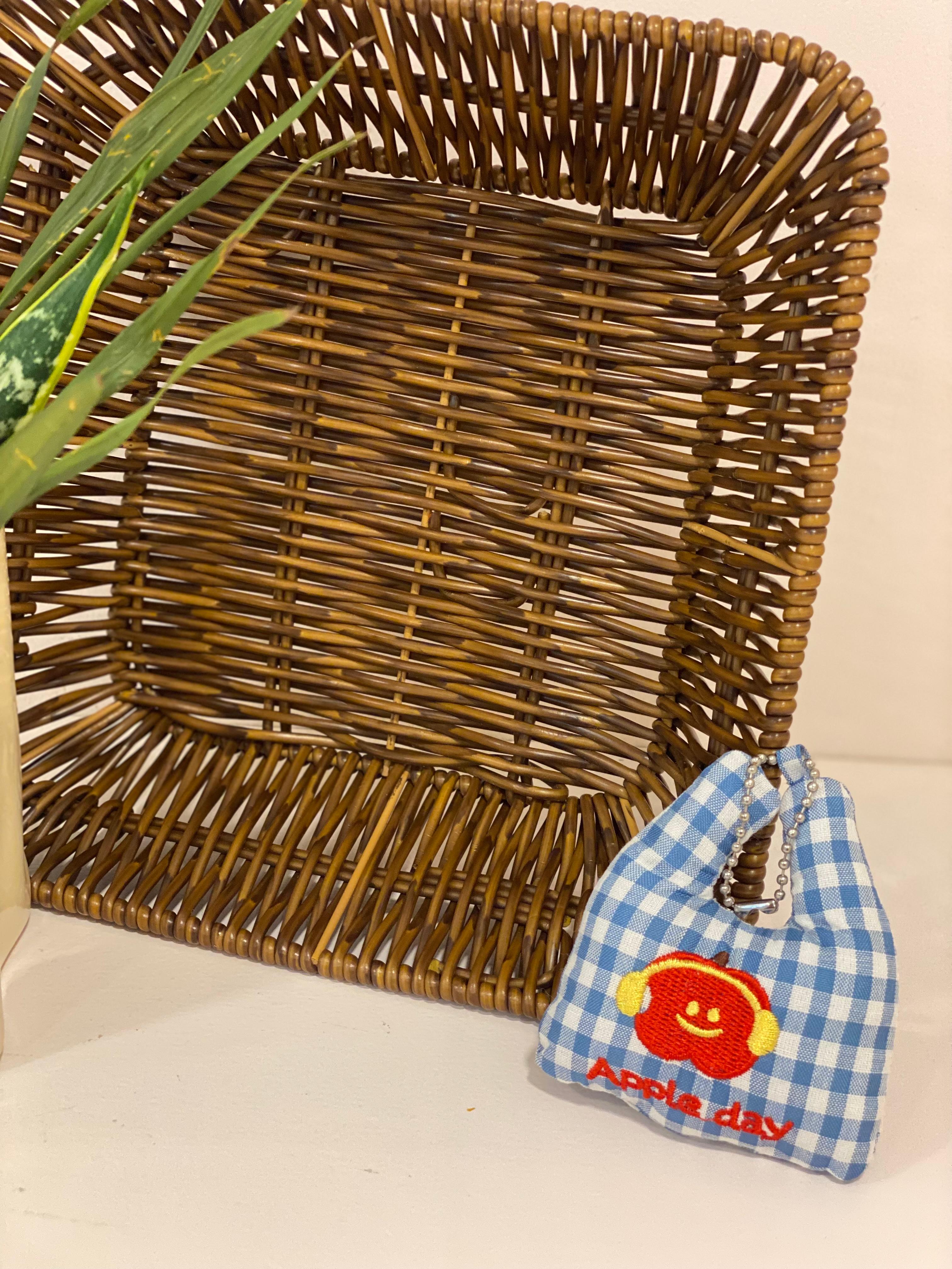 Miniature Tote Bag Fabric Keychain Charm