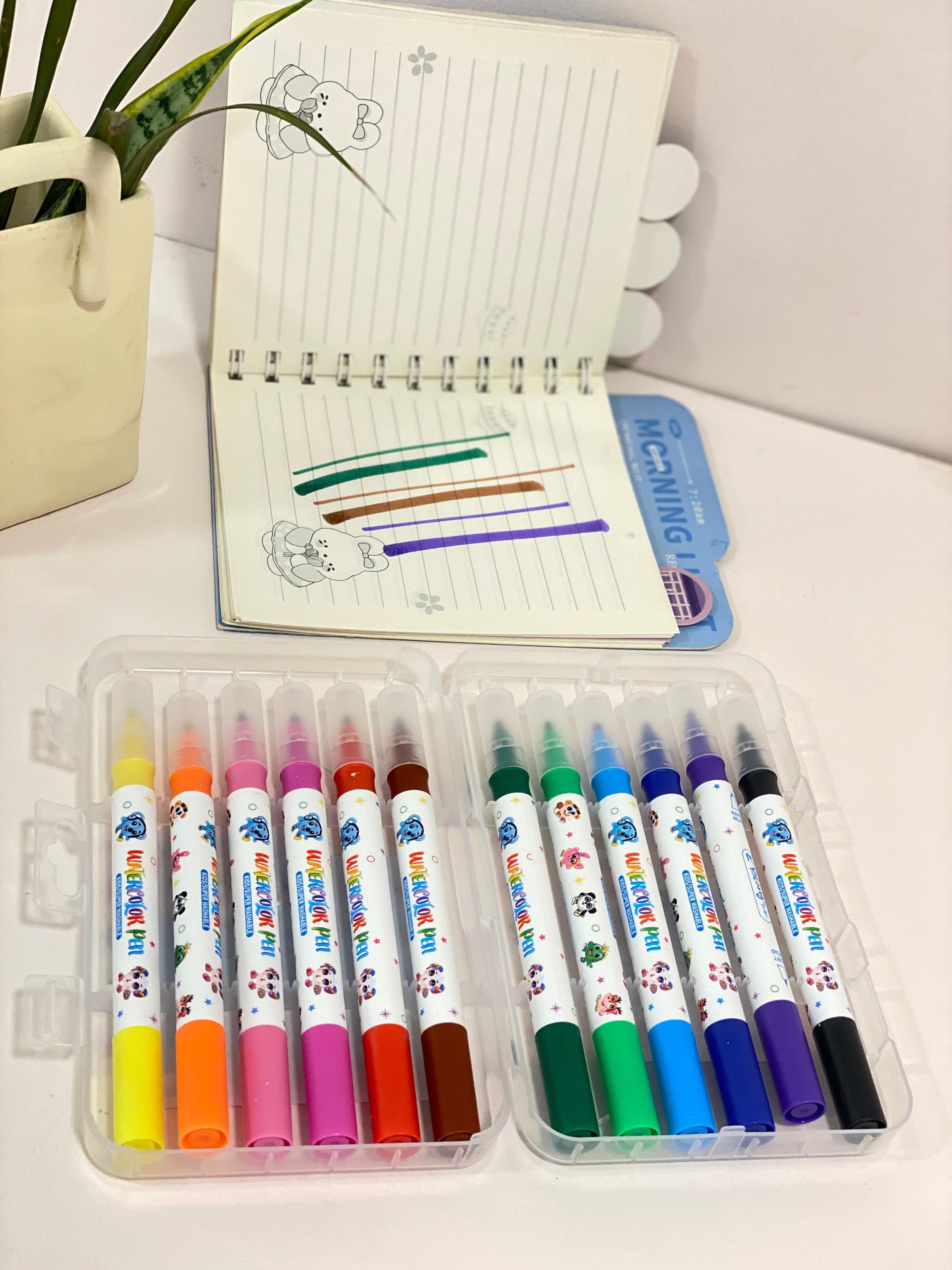 Super Washable Watercolor Pen Set (12-Piece)