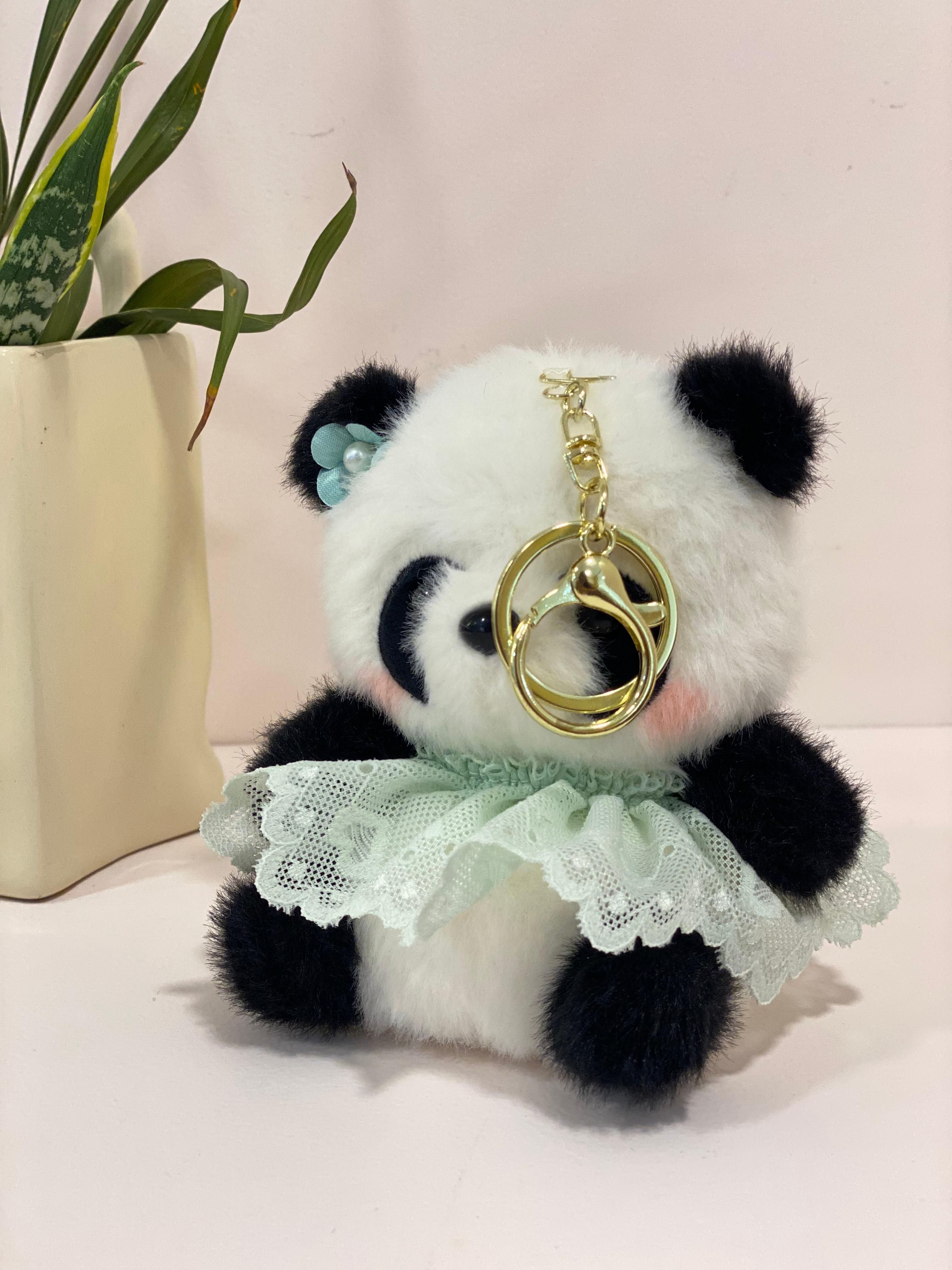 Plush Ballerina Panda Keychain Charm