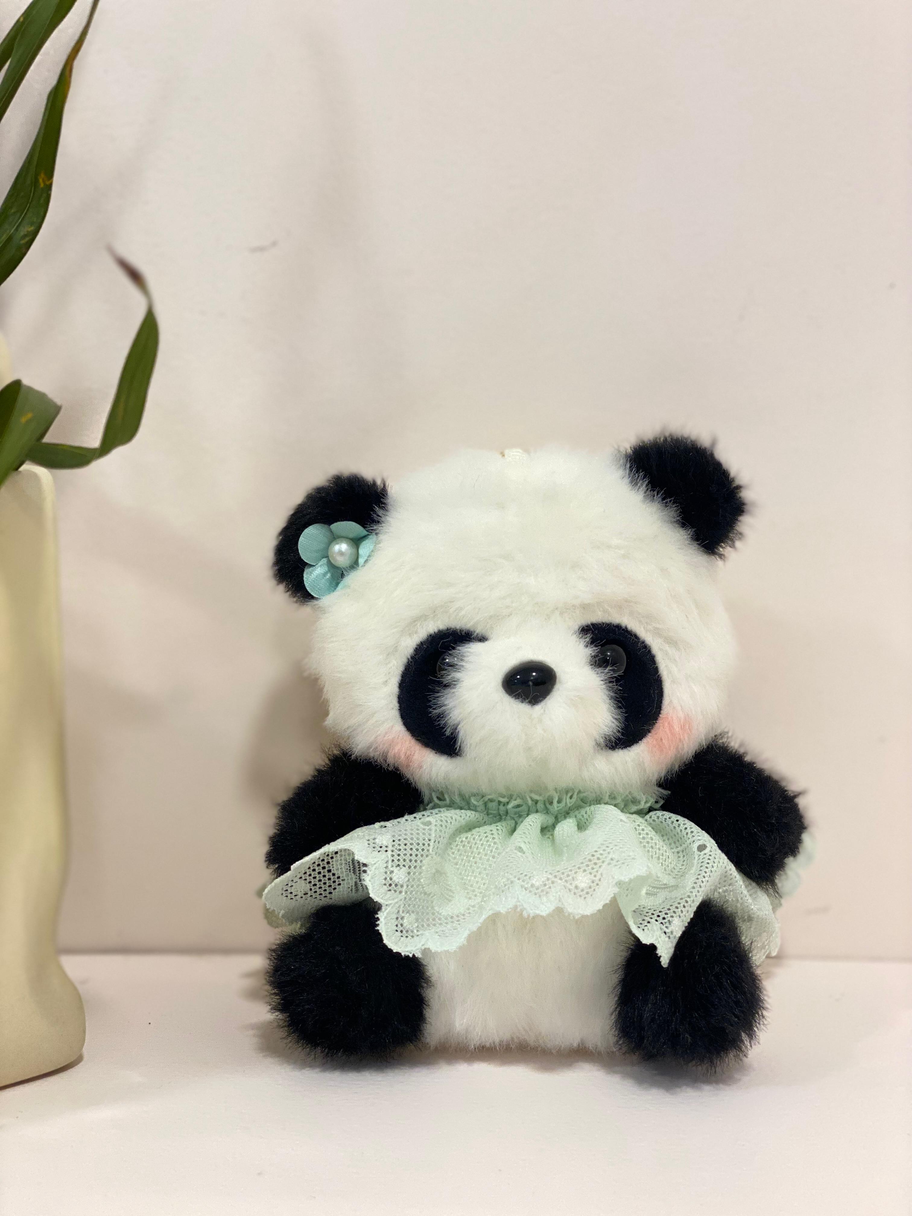 Plush Ballerina Panda Keychain Charm