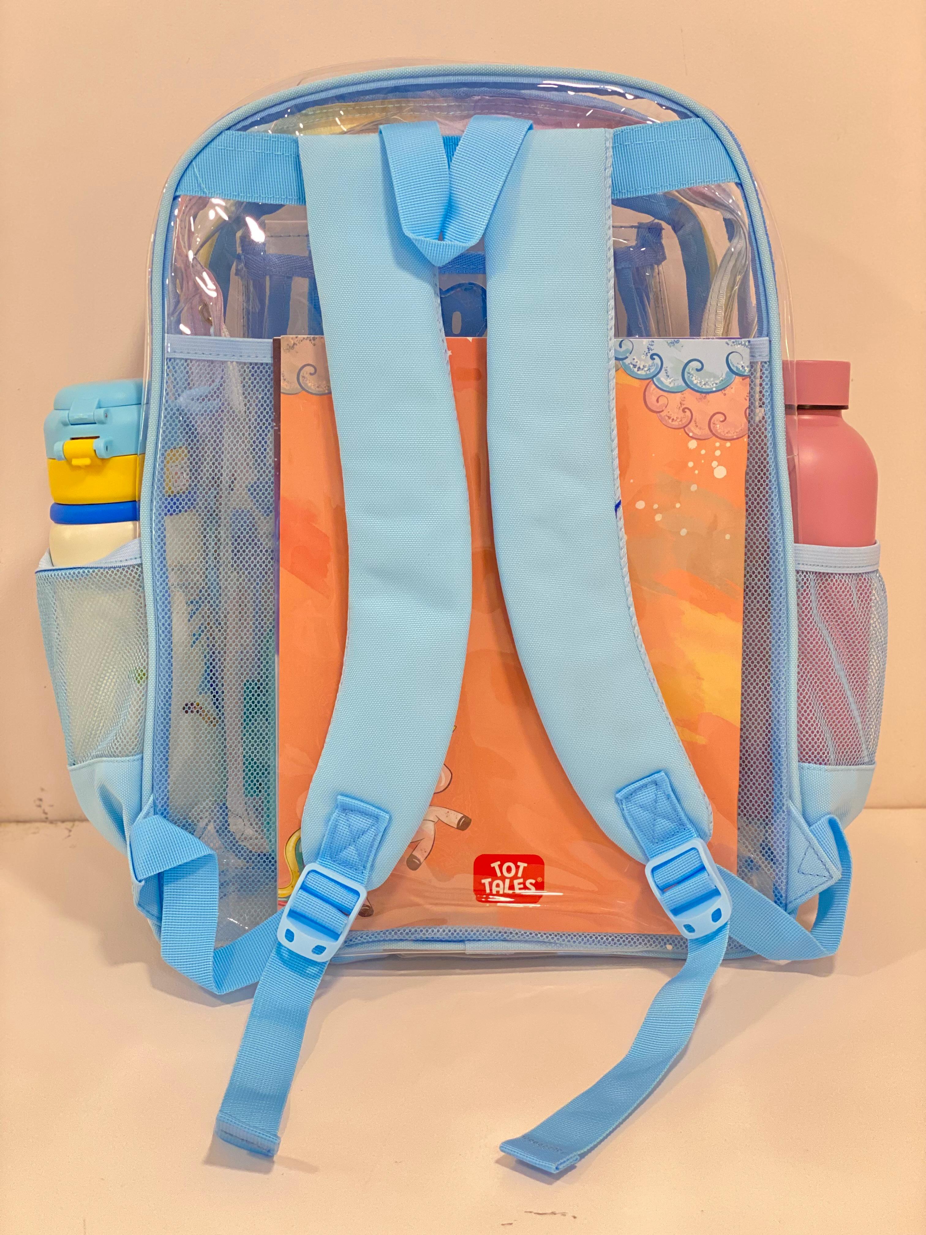 Pastel Multi-Pocket Heavy-Duty Clear Utility Backpack