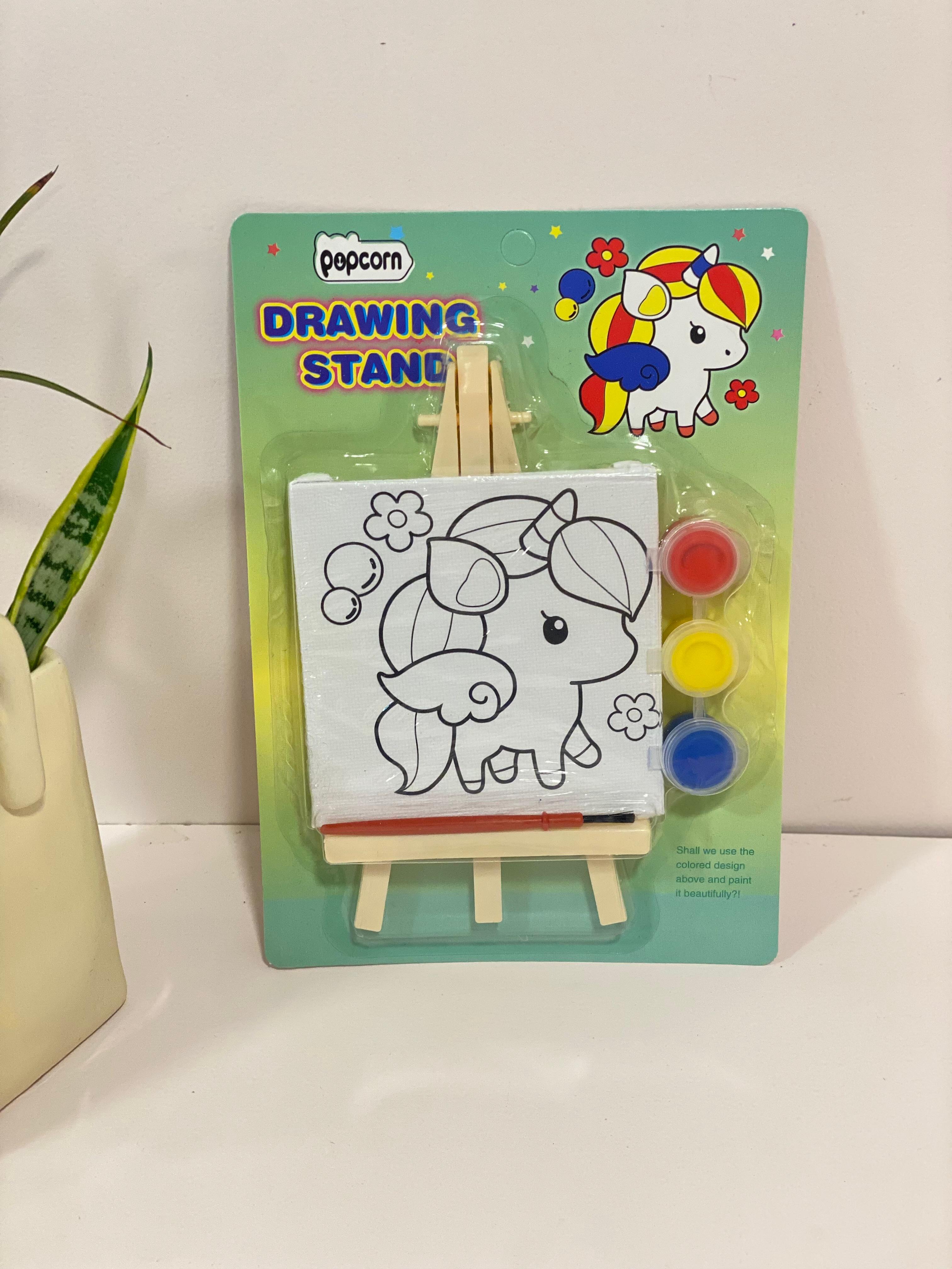 Mini Unicorn Canvas Painting & Easel Stand Kit