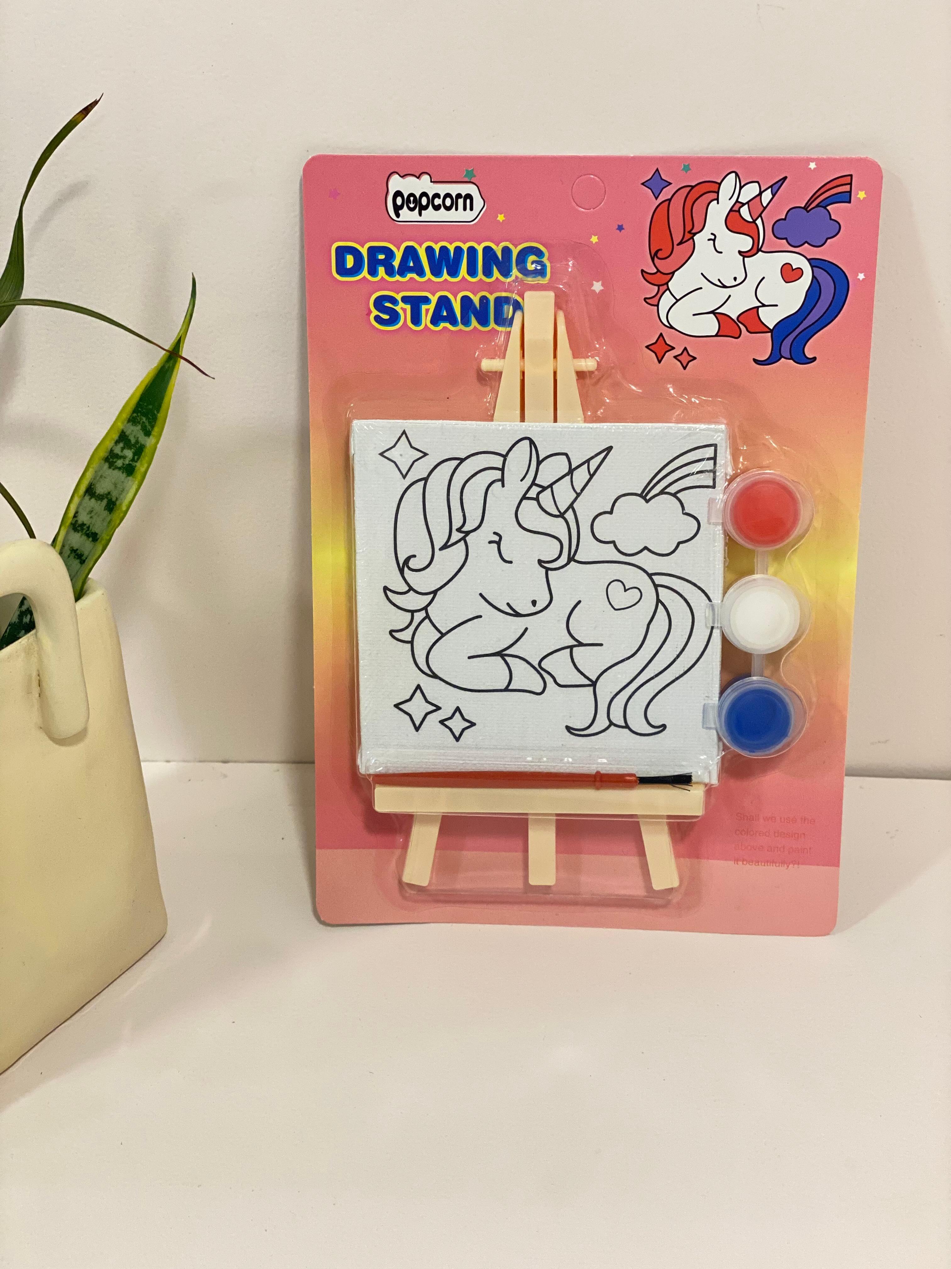 Mini Unicorn Canvas Painting & Easel Stand Kit