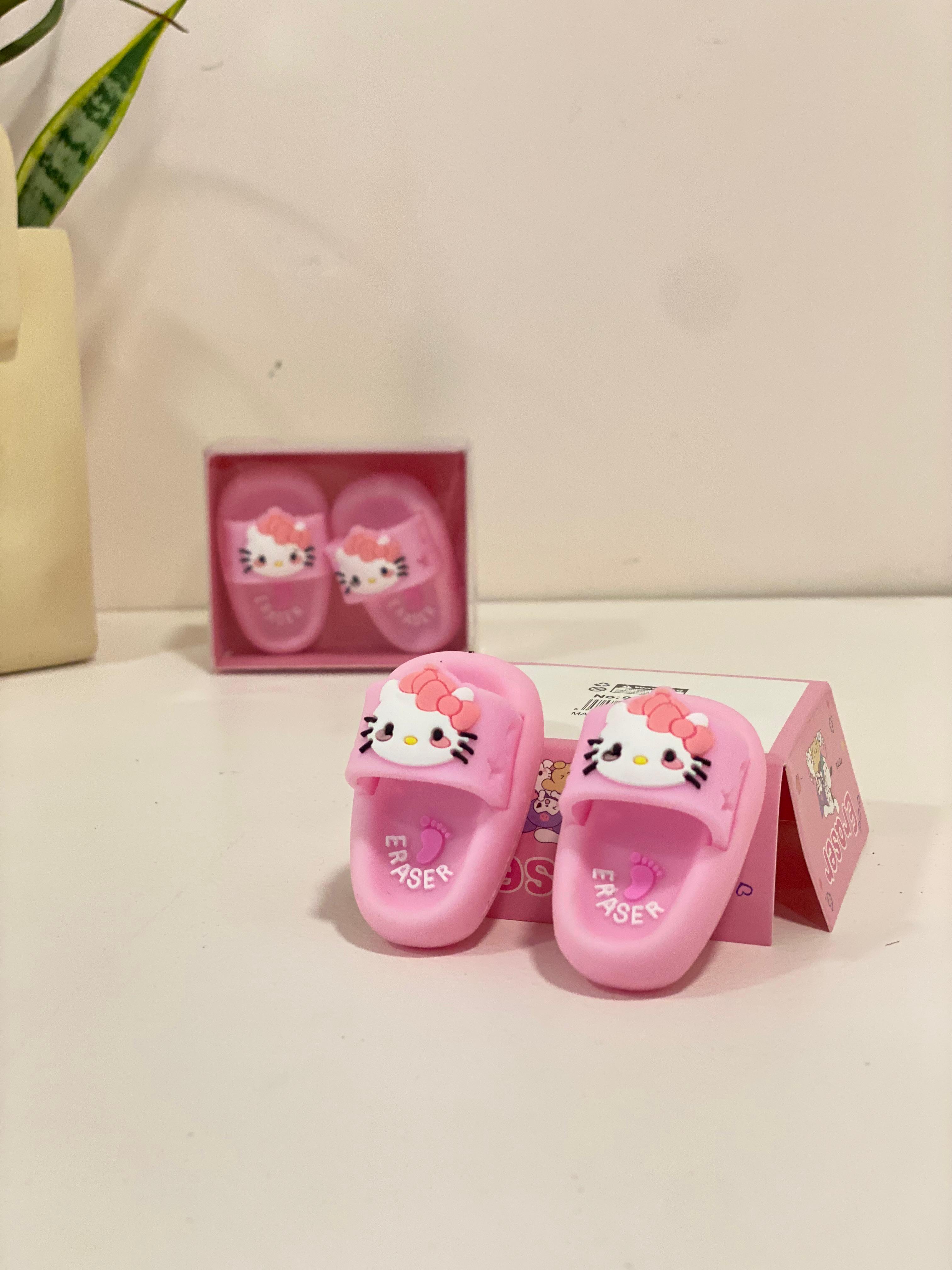 Novelty Sanrio Kitty Slide Sandals Eraser Set