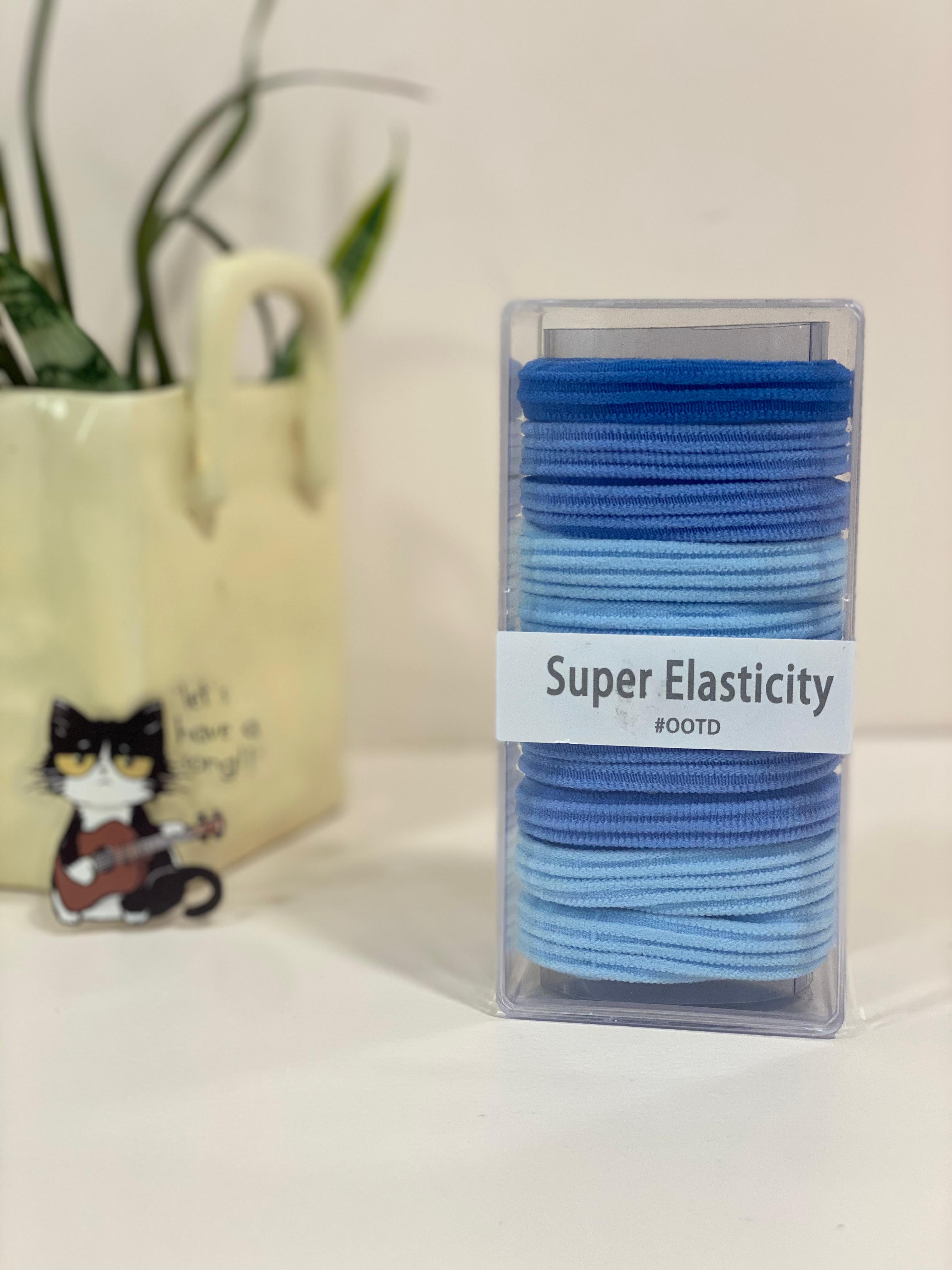 Seamless Ribbed Elastic Hair Bands Tub Set