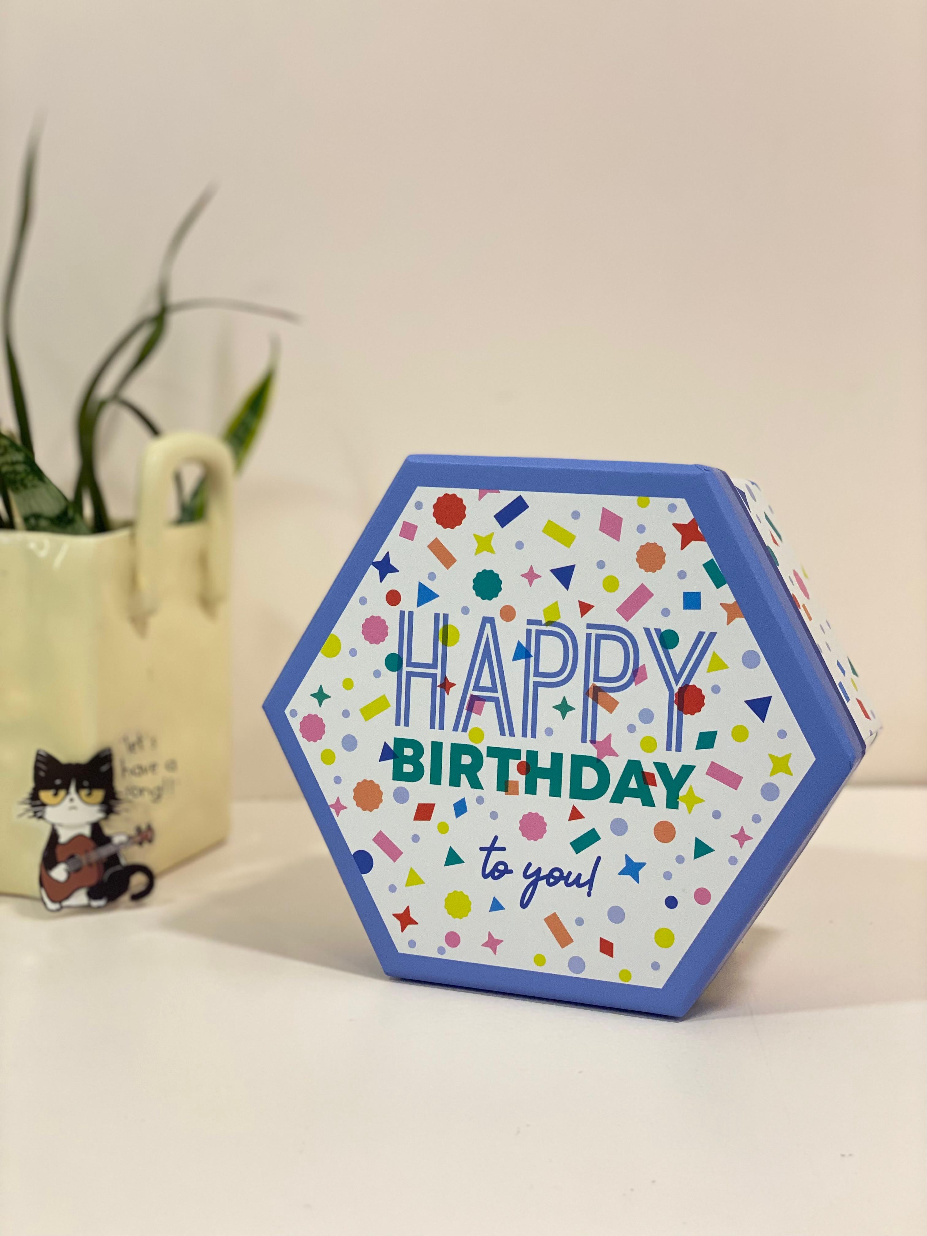 Hexagonal "Happy Birthday" Nesting Gift Box Set