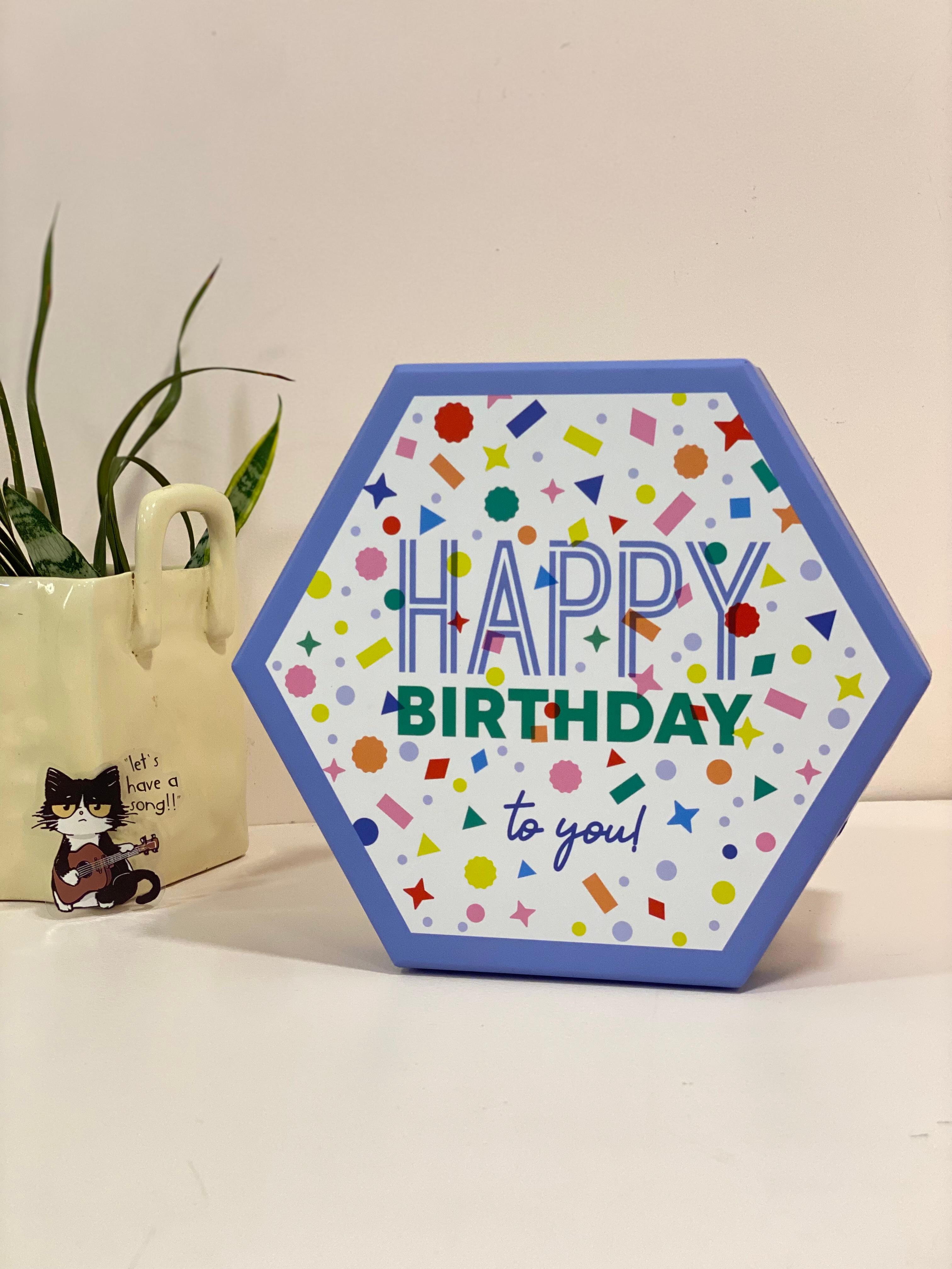 Hexagonal "Happy Birthday" Nesting Gift Box Set