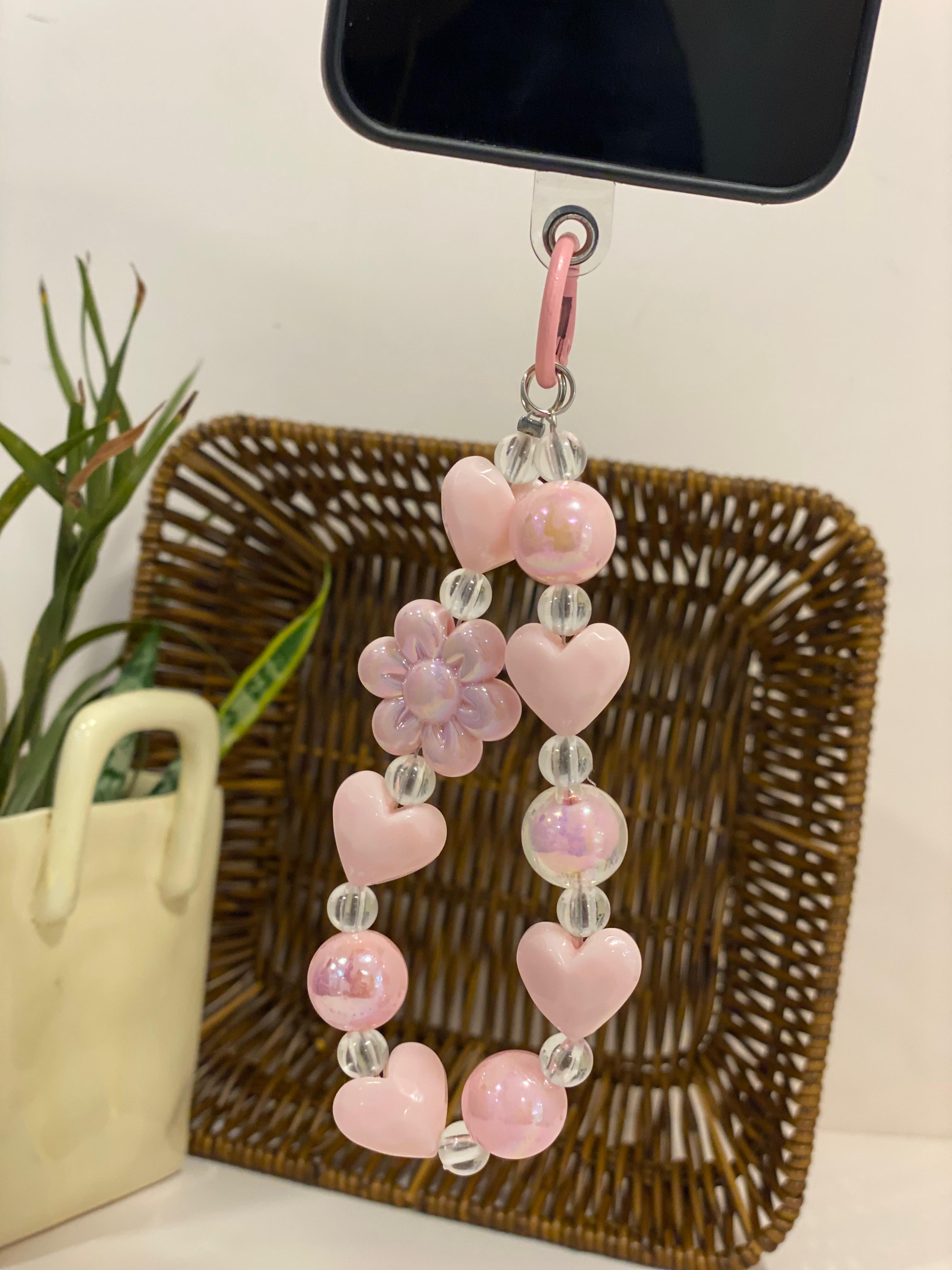 Pastel Iridescent Beaded Phone Wristlet Lanyard