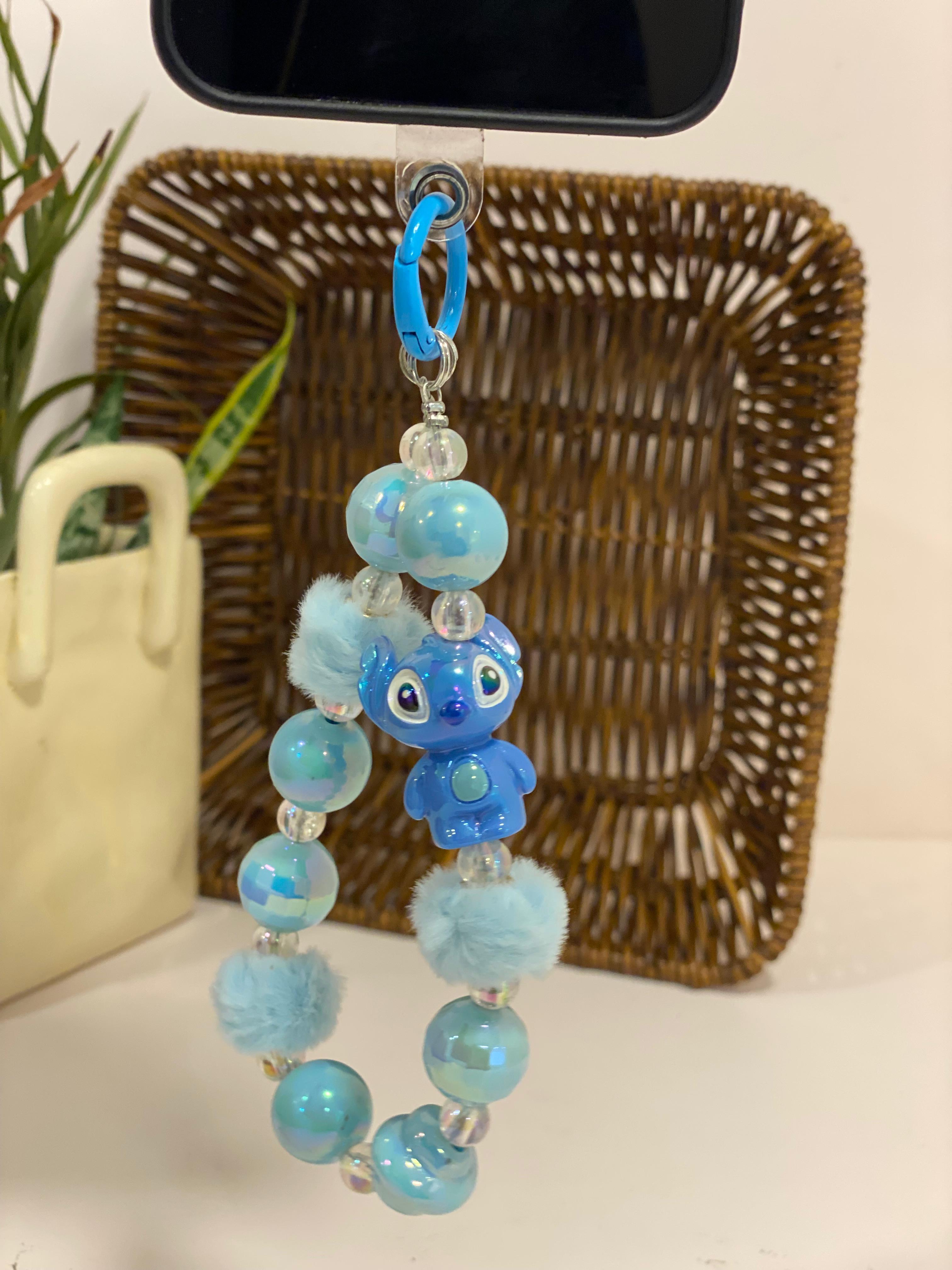 Kawaii Character & Charm Beaded Phone Lanyard