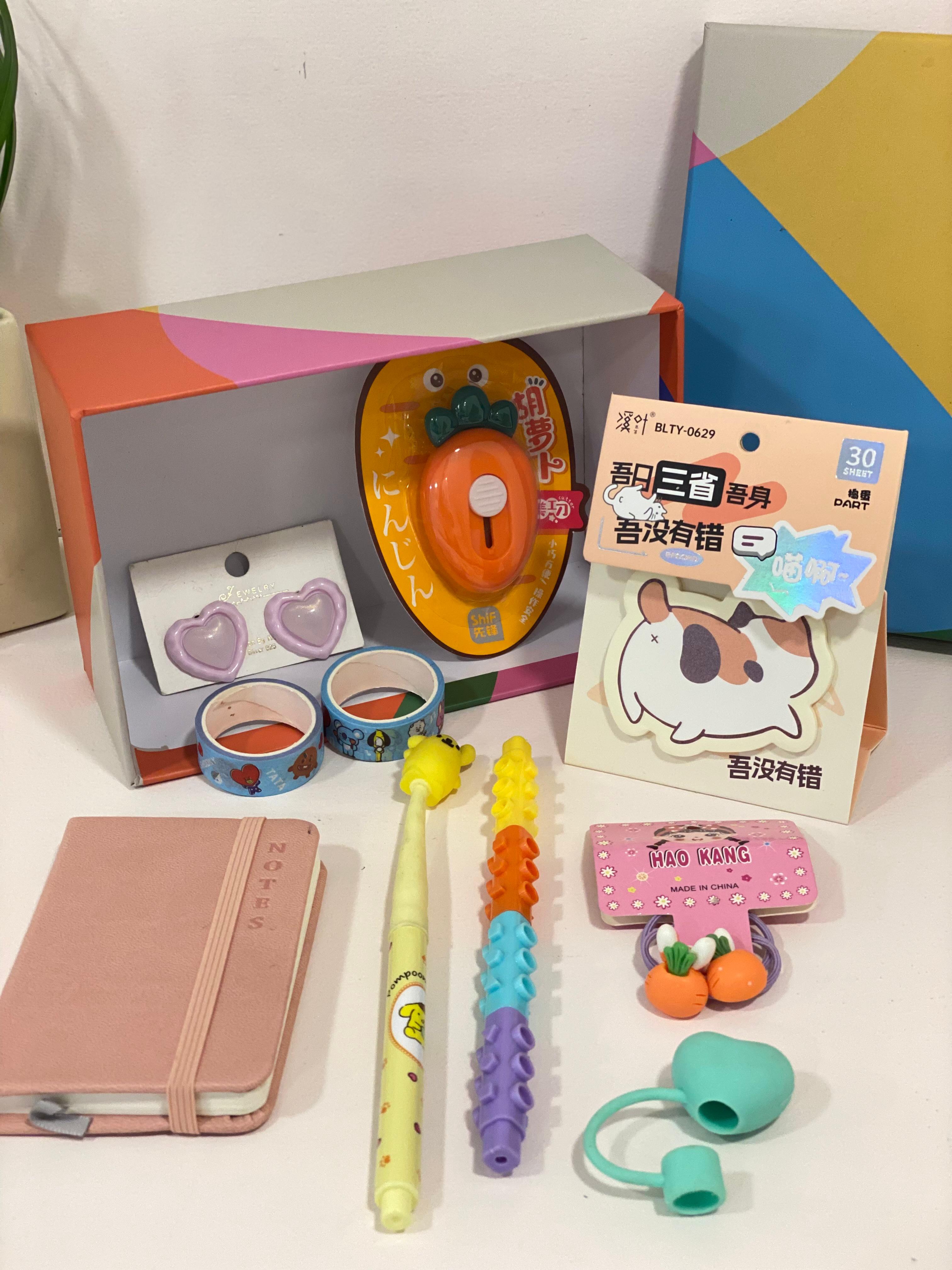 Kawaii Color-Block Stationery & Accessory Gift Set