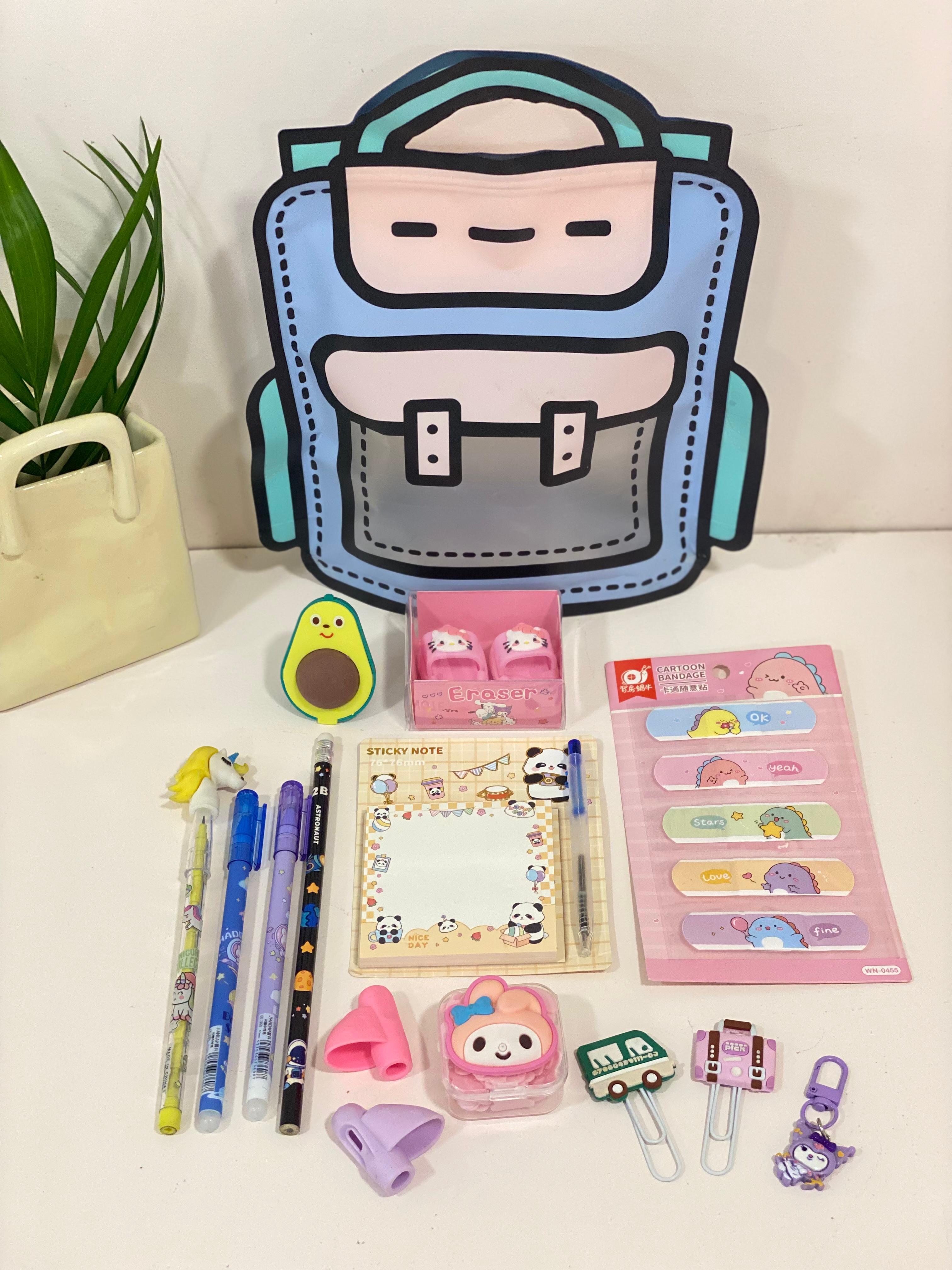 Kawaii 2D Backpack Pouch & Stationery Gift Set