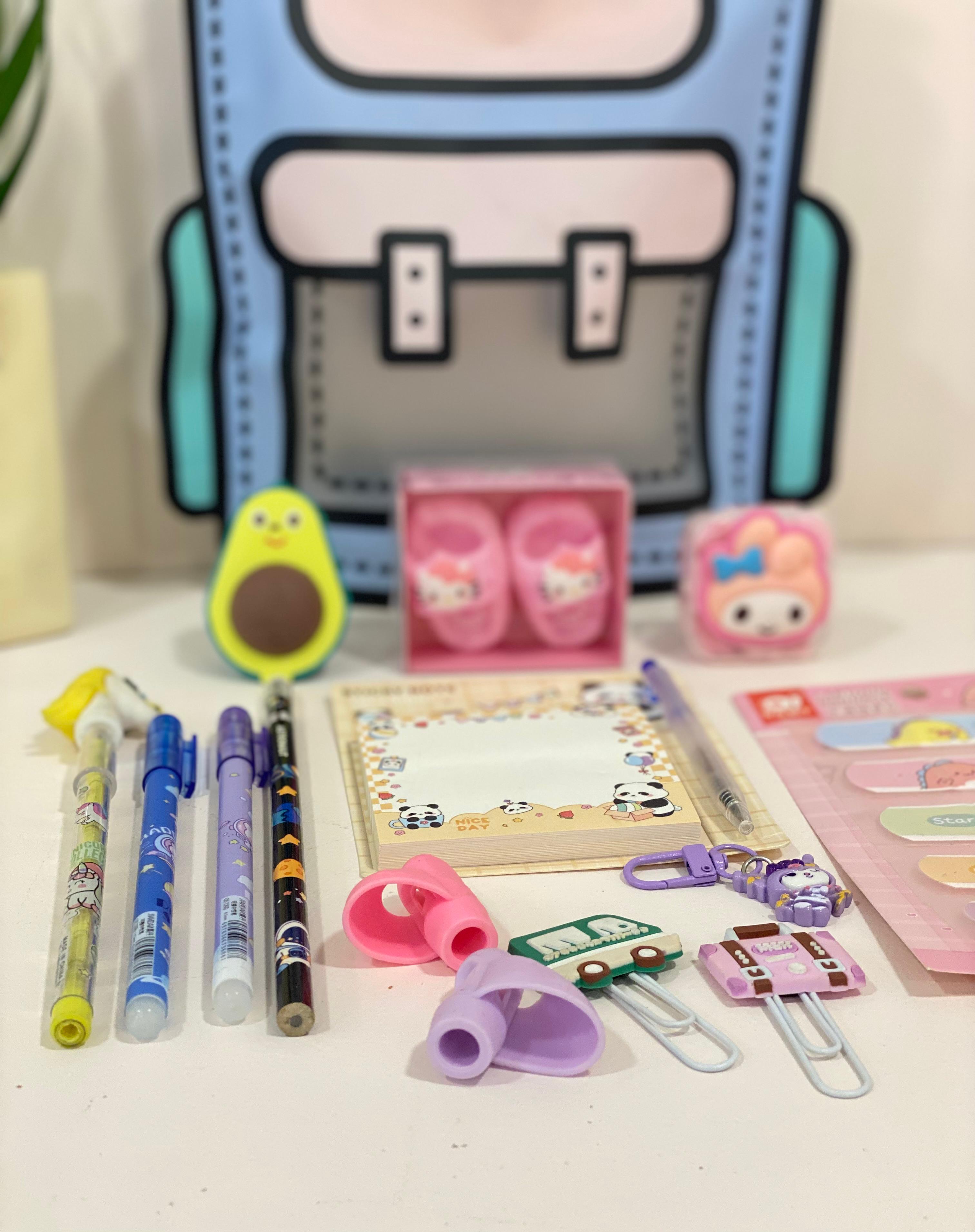 Kawaii 2D Backpack Pouch & Stationery Gift Set