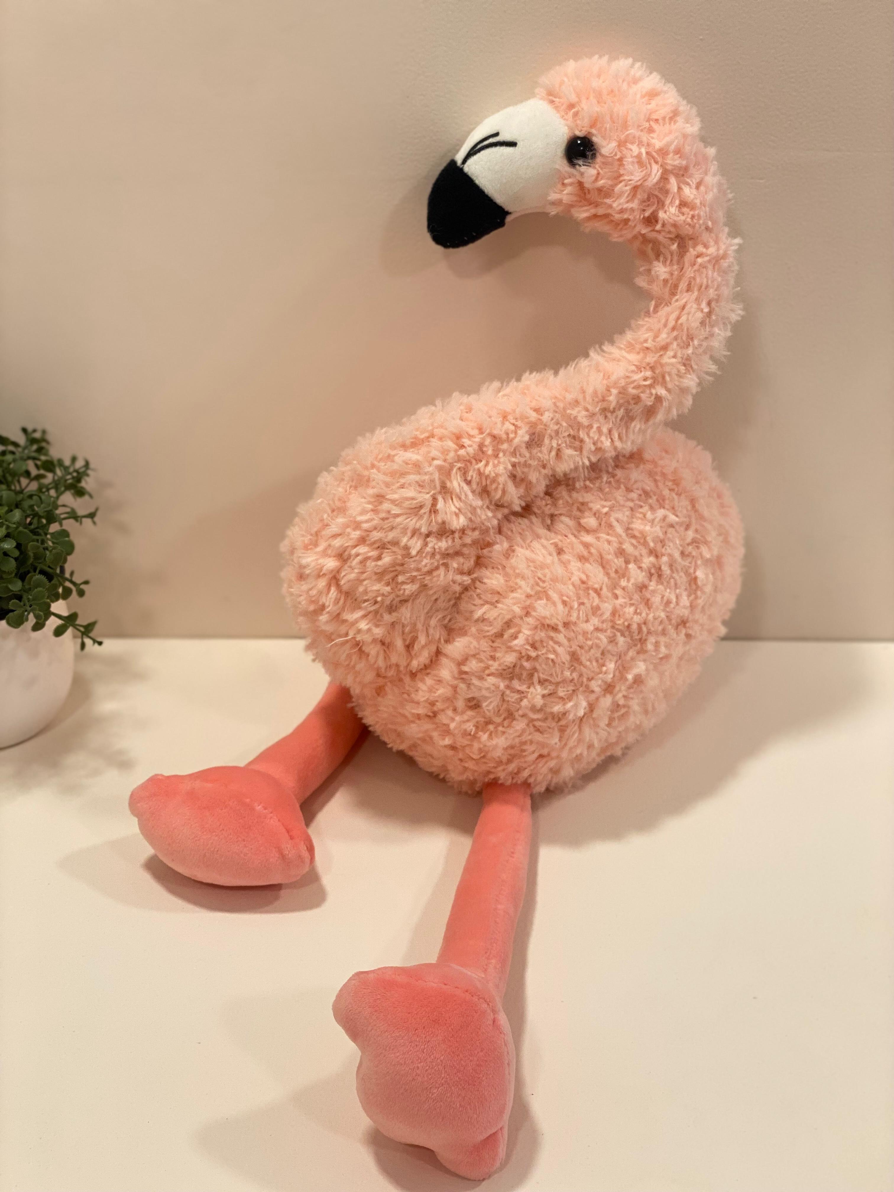 Pink Flamingo Plush Toy – Soft Long-Legged Stuffed Animal for Kids, Décor & Gifting
