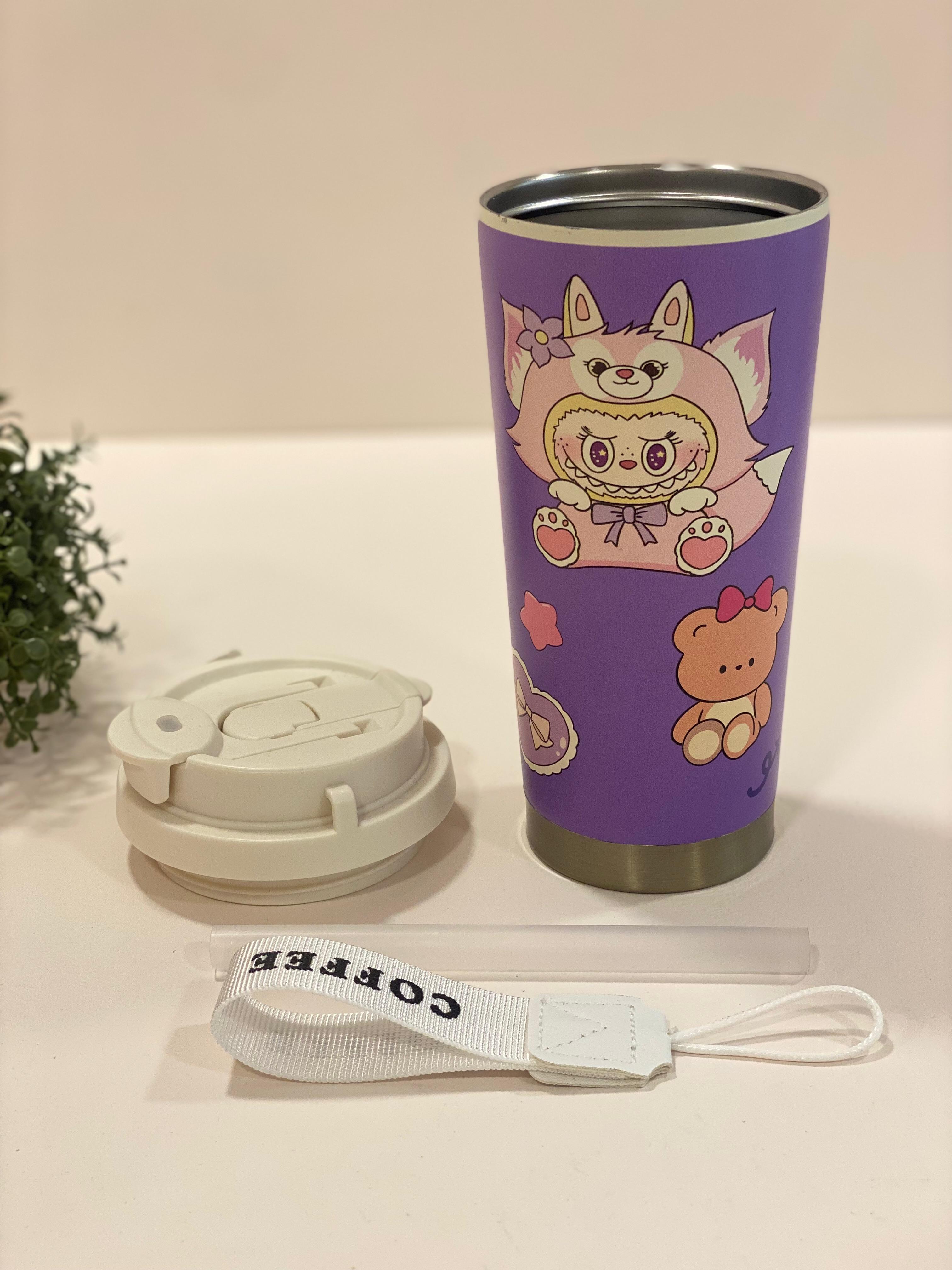 Cute Character Stainless Steel Tumbler – Leak-Proof Travel Cup for Kids & Adults (Cartoon Edition)