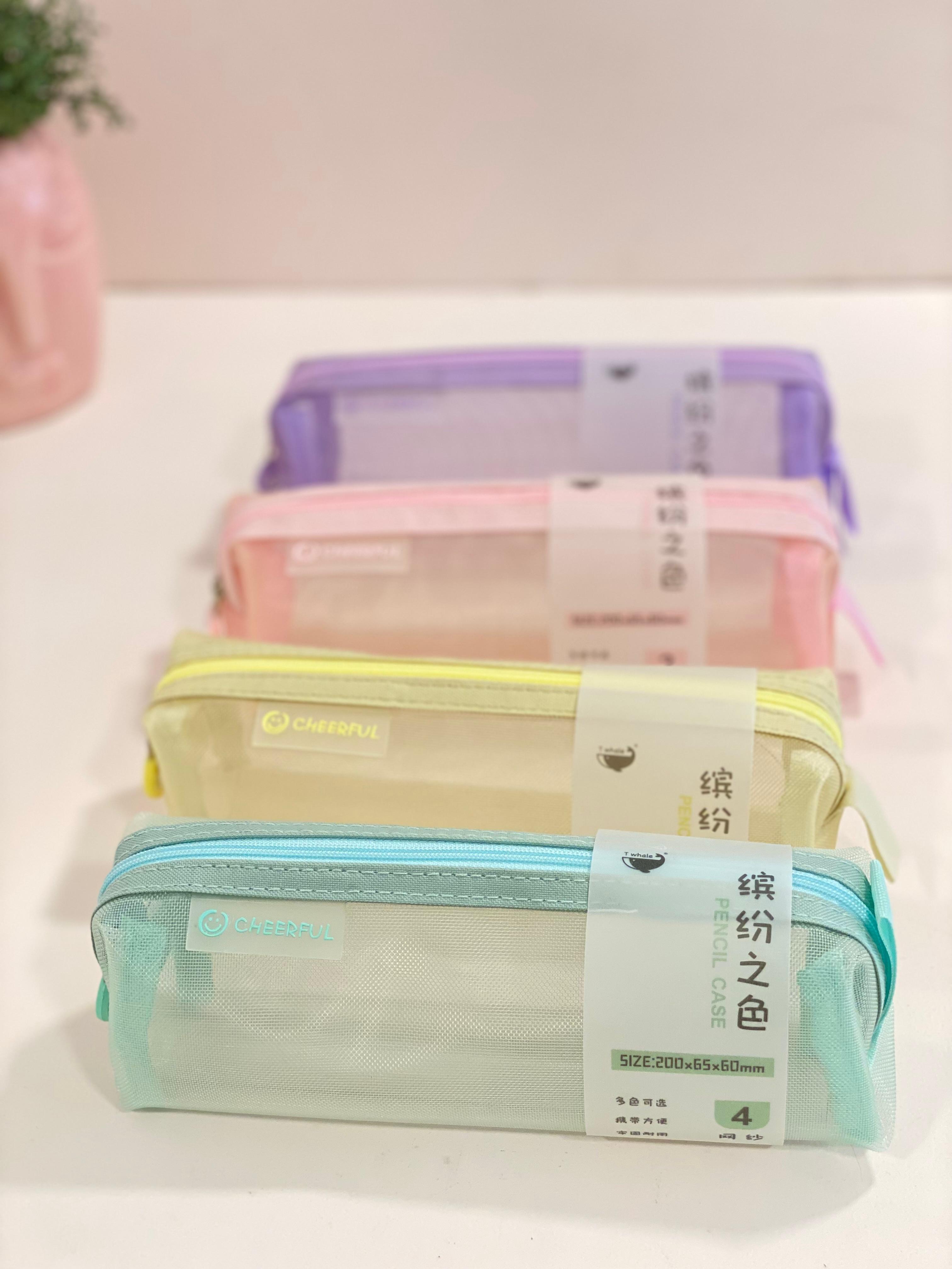 Transparent Mesh Pencil Case – Lightweight Zipper Stationery Pouch