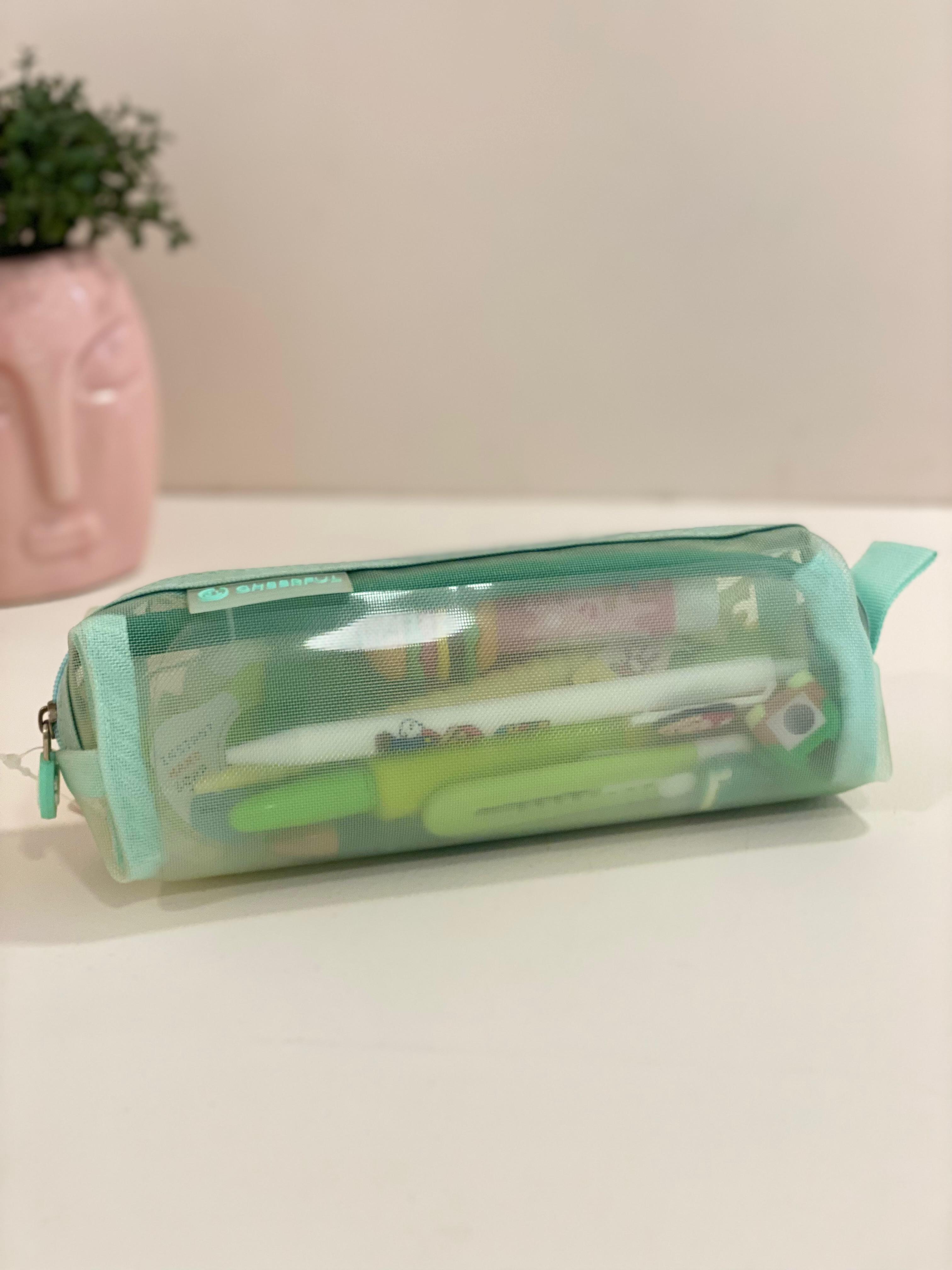 Transparent Mesh Pencil Case – Lightweight Zipper Stationery Pouch