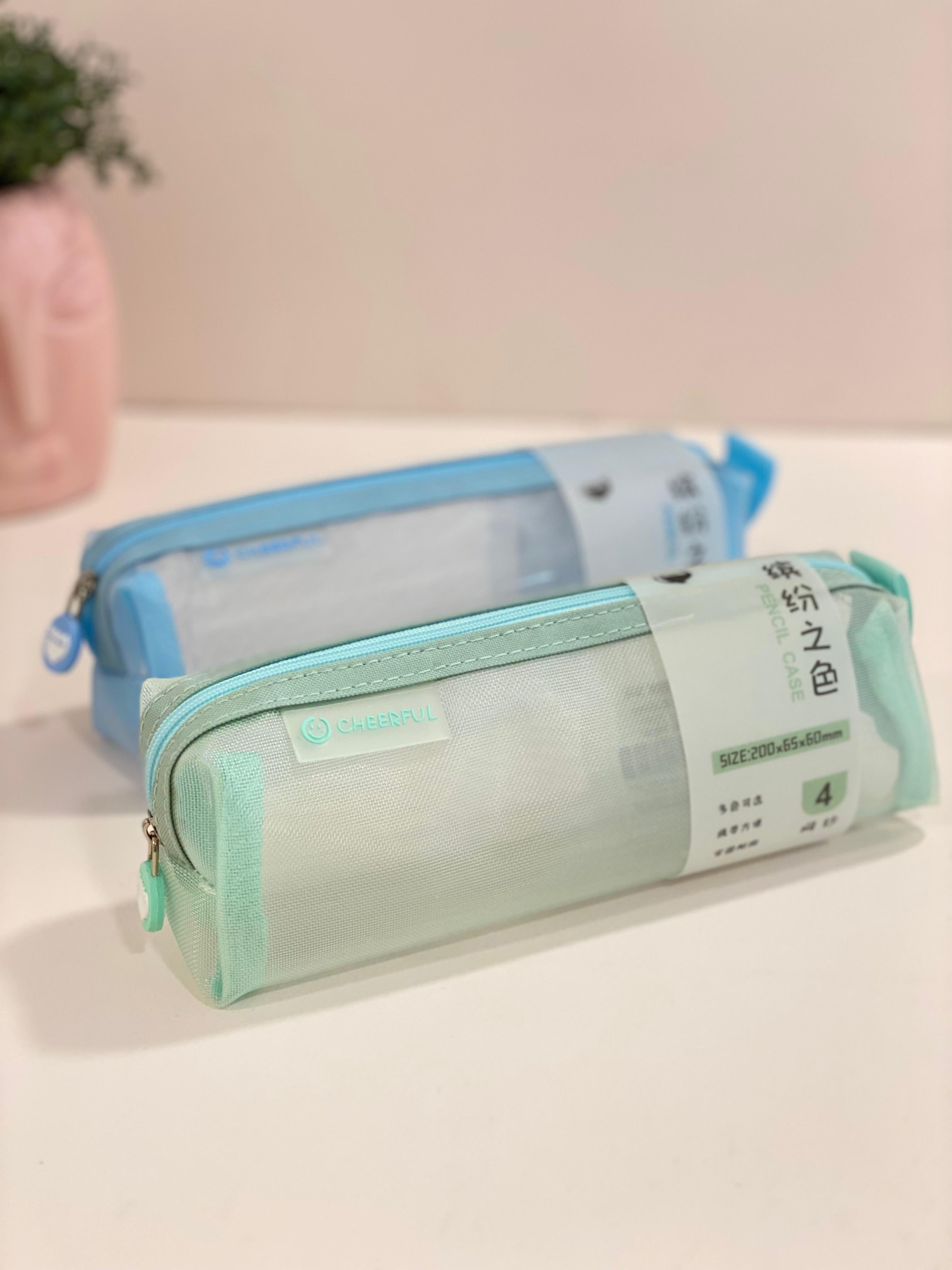 Transparent Mesh Pencil Case – Lightweight Zipper Stationery Pouch