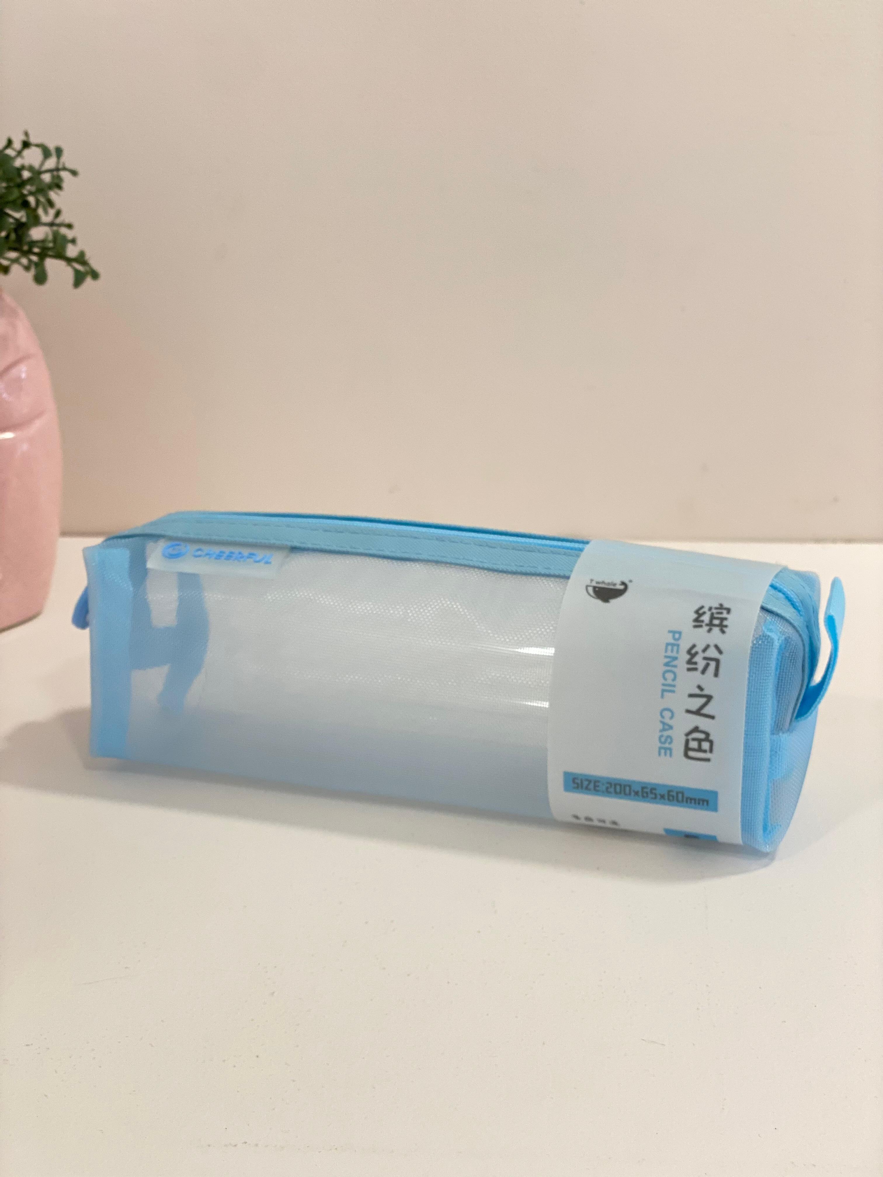 Transparent Mesh Pencil Case – Lightweight Zipper Stationery Pouch