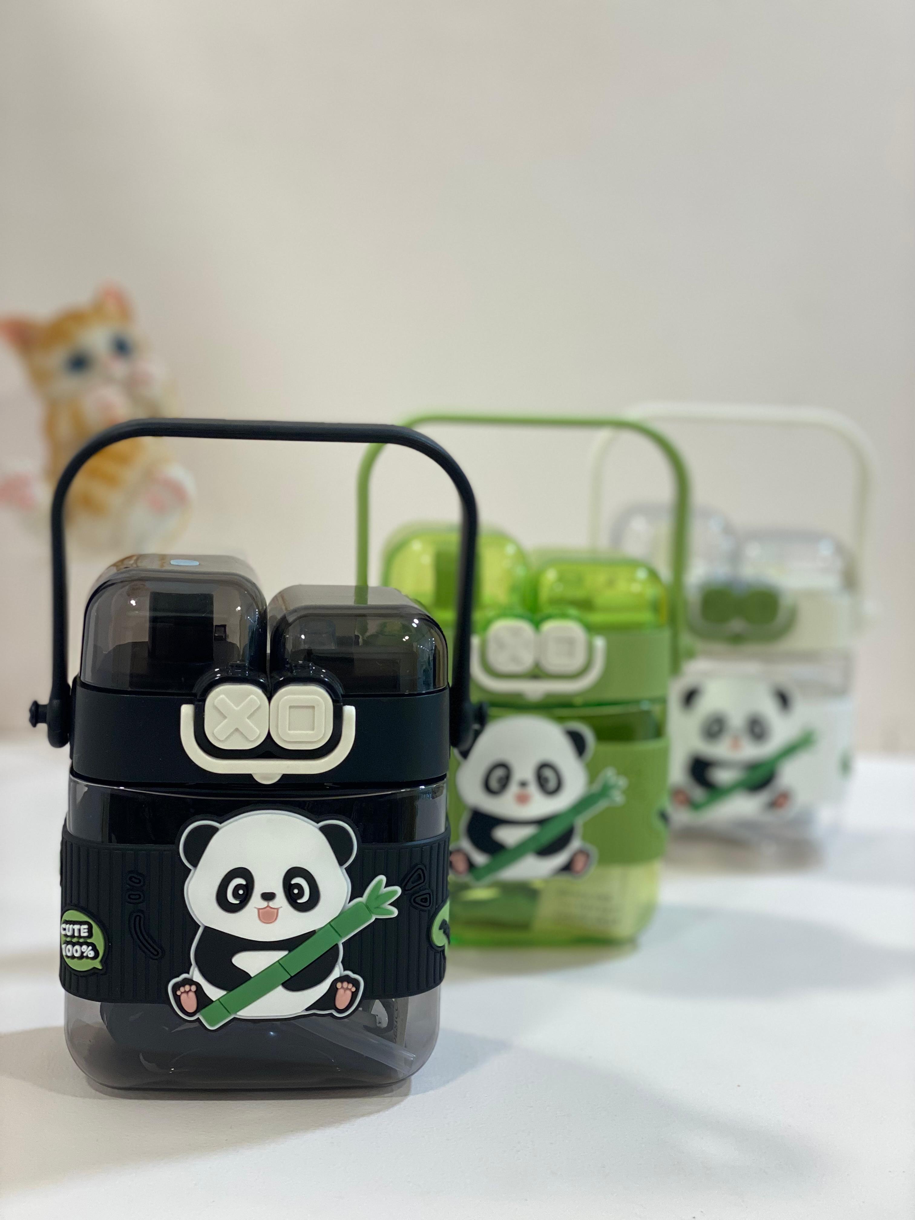 Cute Panda Kids Water Bottle with Strap | Leak-Proof Sipper Bottle for School & Travel