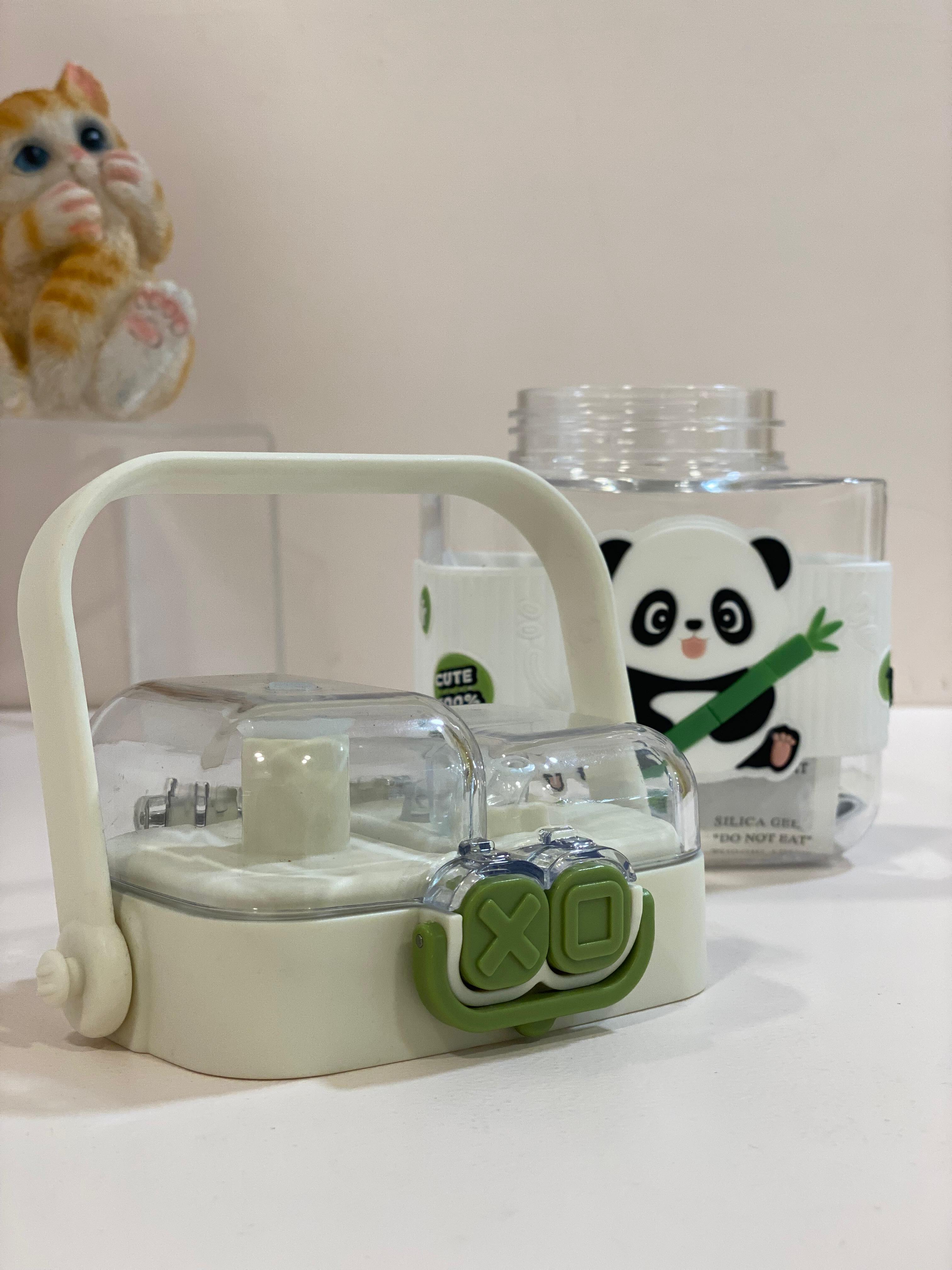 Cute Panda Kids Water Bottle with Strap | Leak-Proof Sipper Bottle for School & Travel