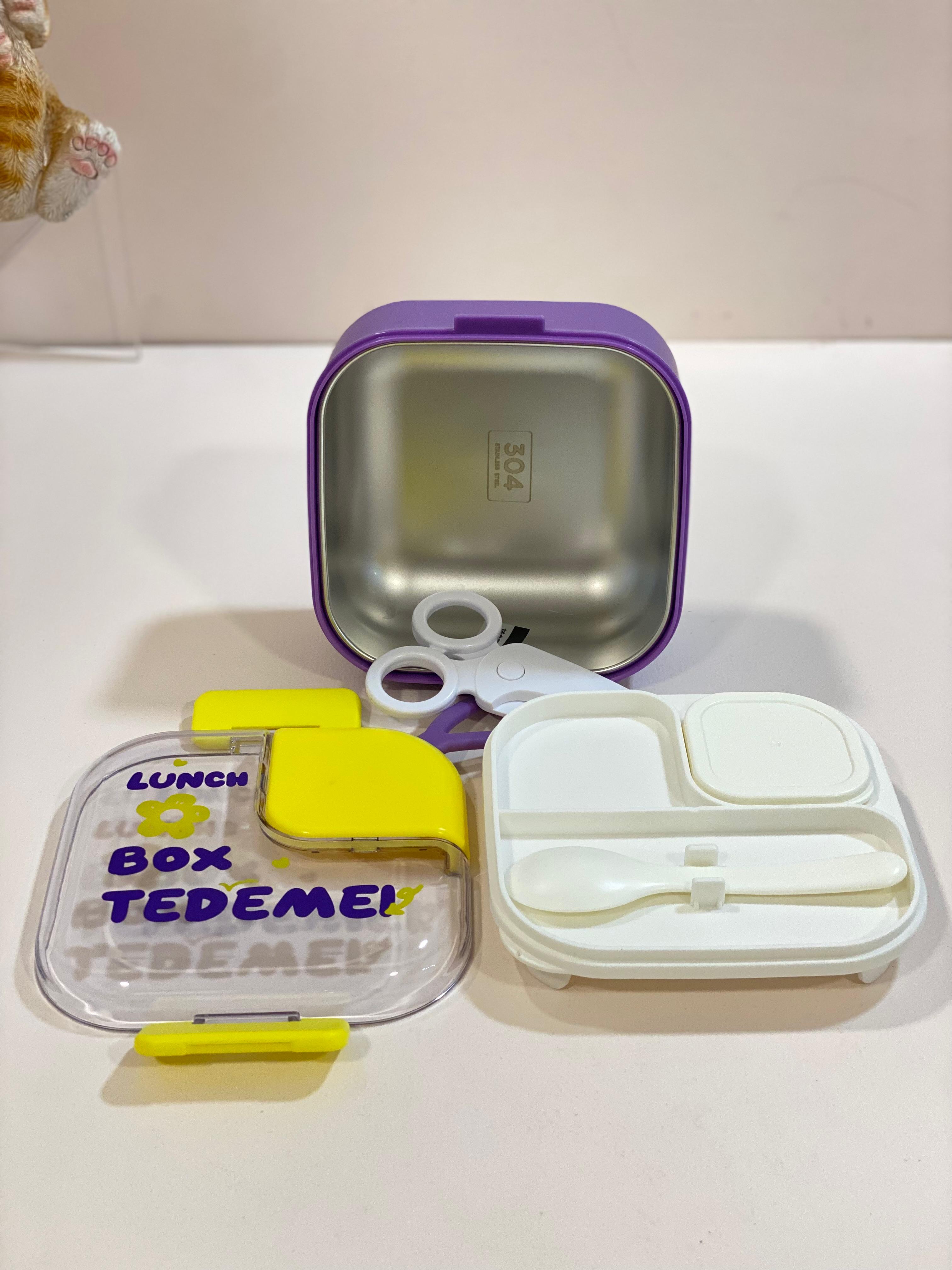 Kids Compact Lunch Box with Spoon & Leak-Resistant Lid | Cute School Lunch Box for Toddlers & Kids