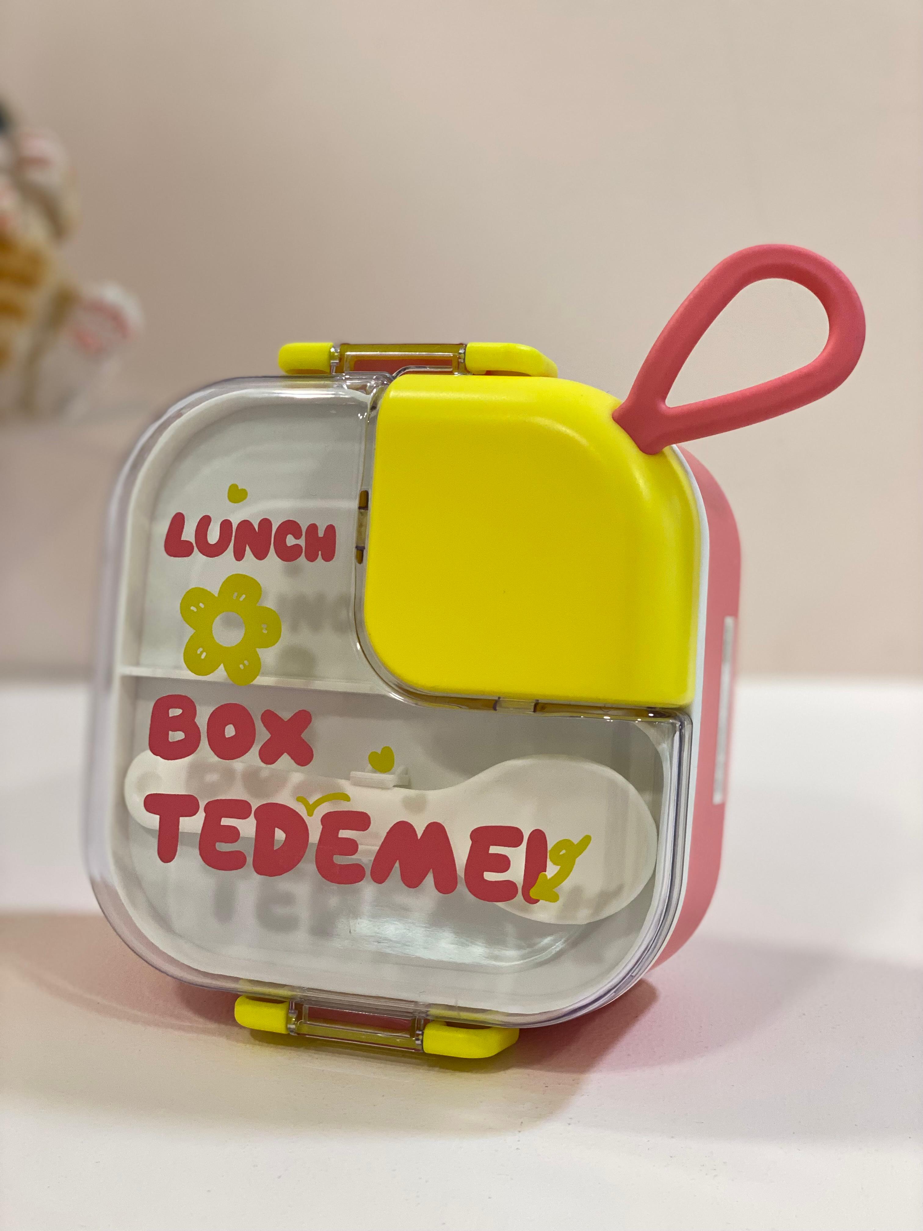 Kids Compact Lunch Box with Spoon & Leak-Resistant Lid | Cute School Lunch Box for Toddlers & Kids