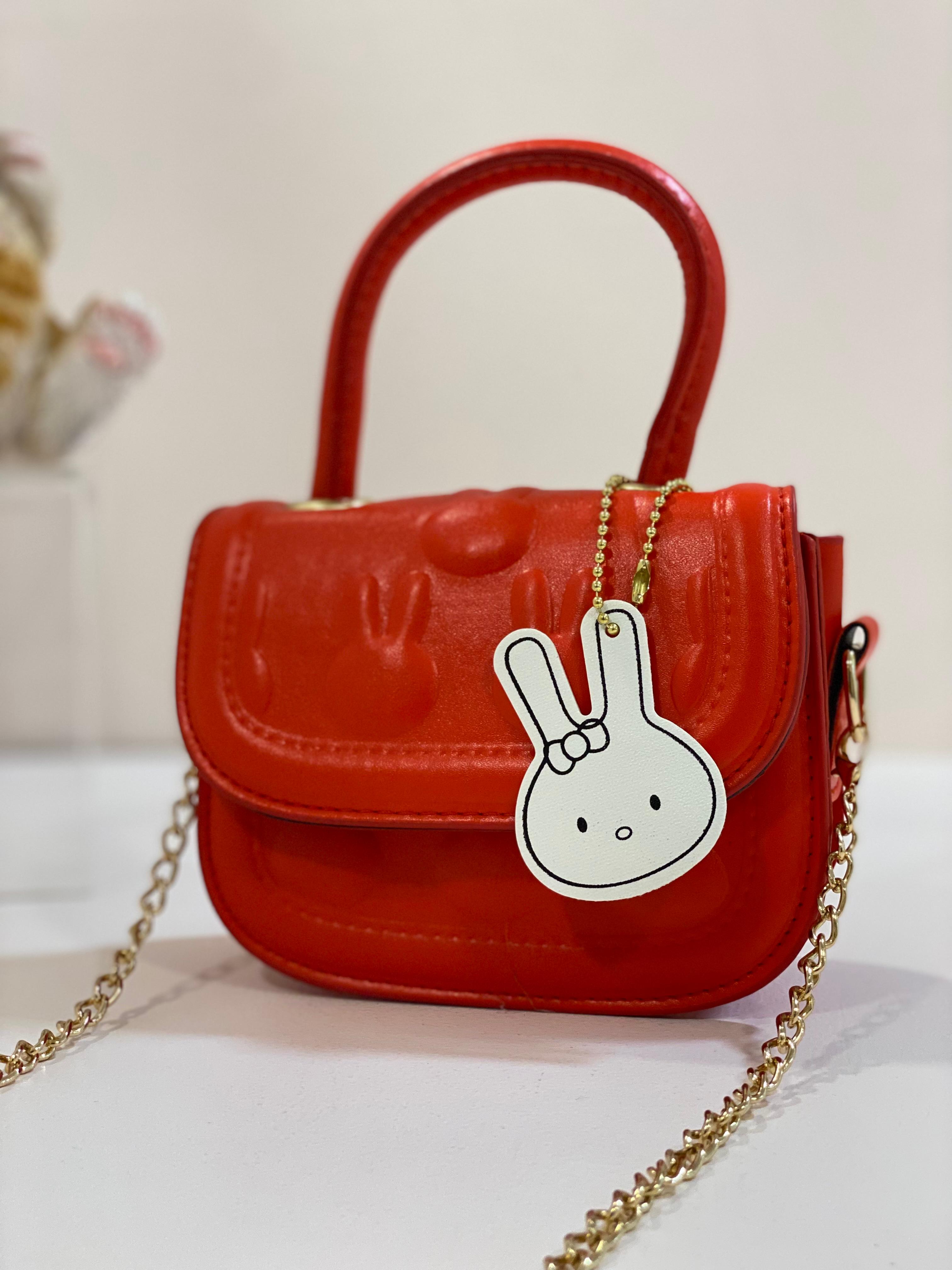 Cute Bunny Mini Sling Bag for Girls – PU Leather Handbag with Chain Strap | Girls Crossbody Purse