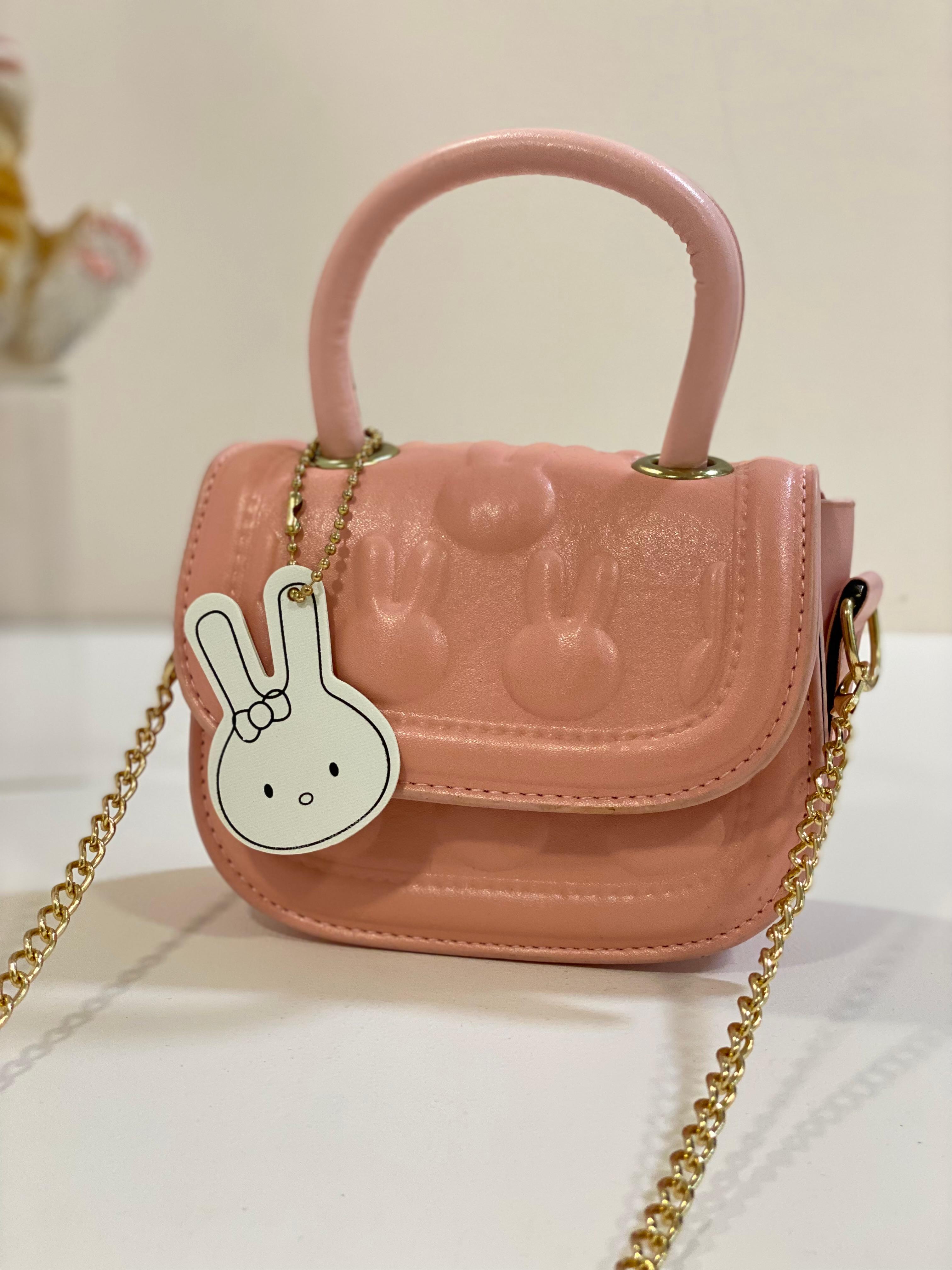 Cute Bunny Mini Sling Bag for Girls – PU Leather Handbag with Chain Strap | Girls Crossbody Purse
