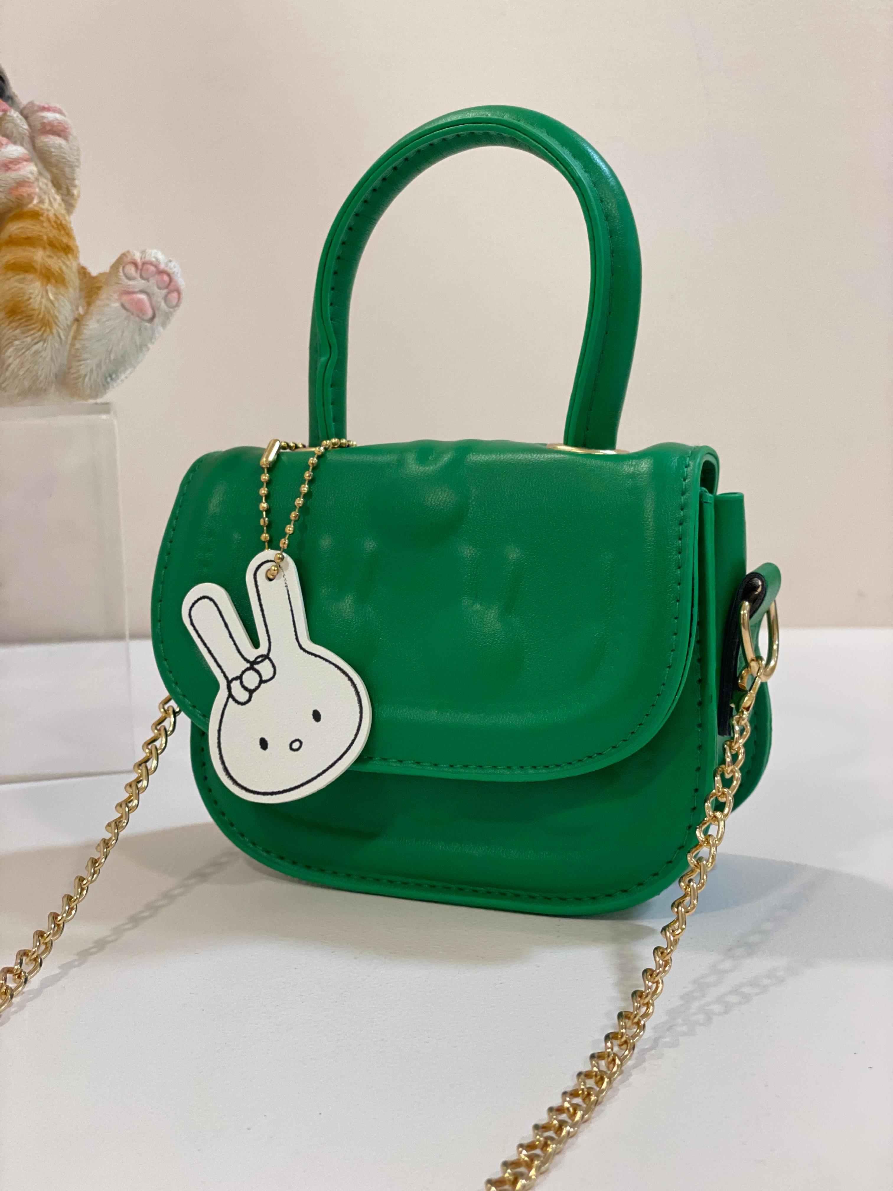 Cute Bunny Mini Sling Bag for Girls – PU Leather Handbag with Chain Strap | Girls Crossbody Purse