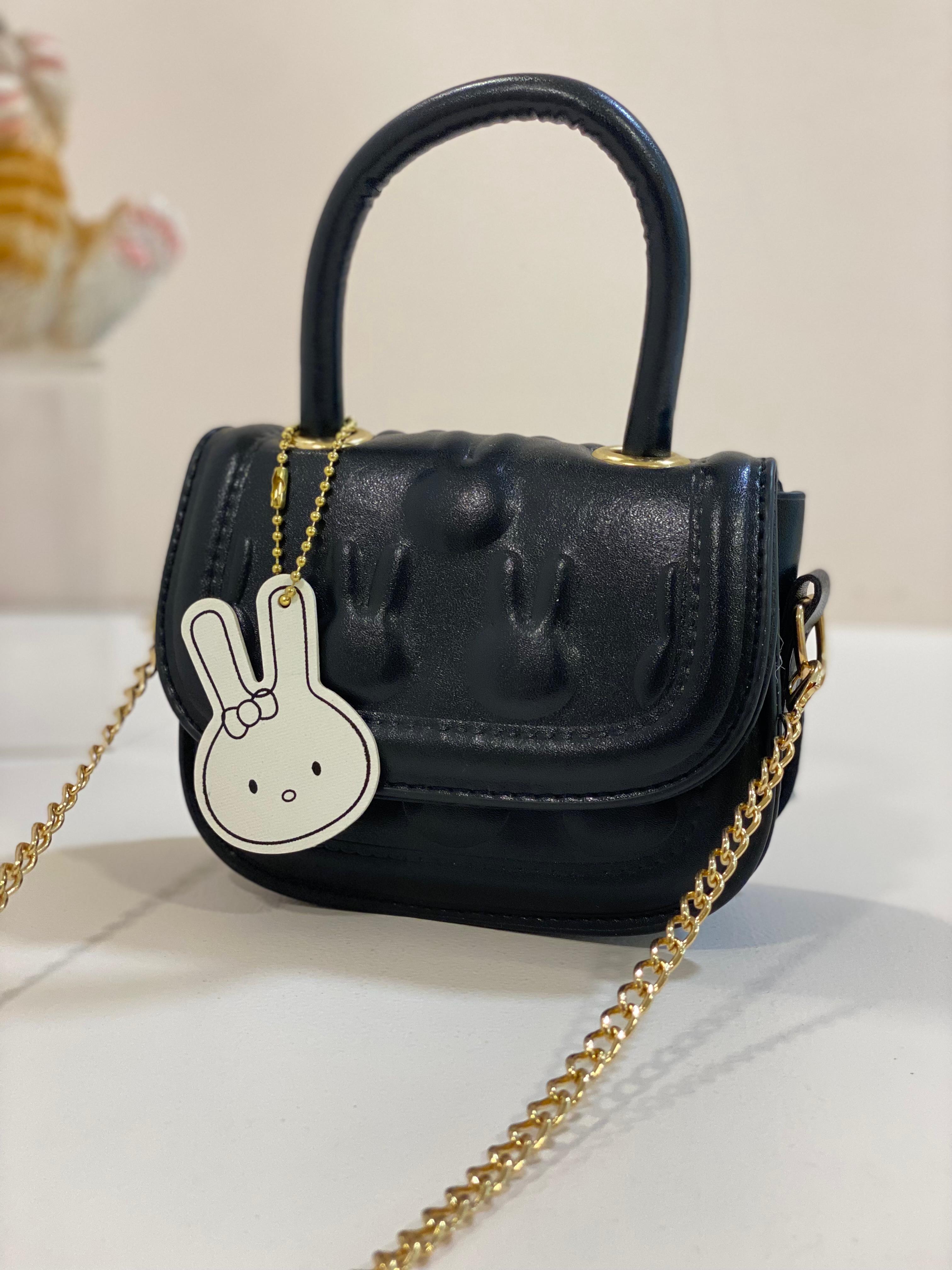 Cute Bunny Mini Sling Bag for Girls – PU Leather Handbag with Chain Strap | Girls Crossbody Purse