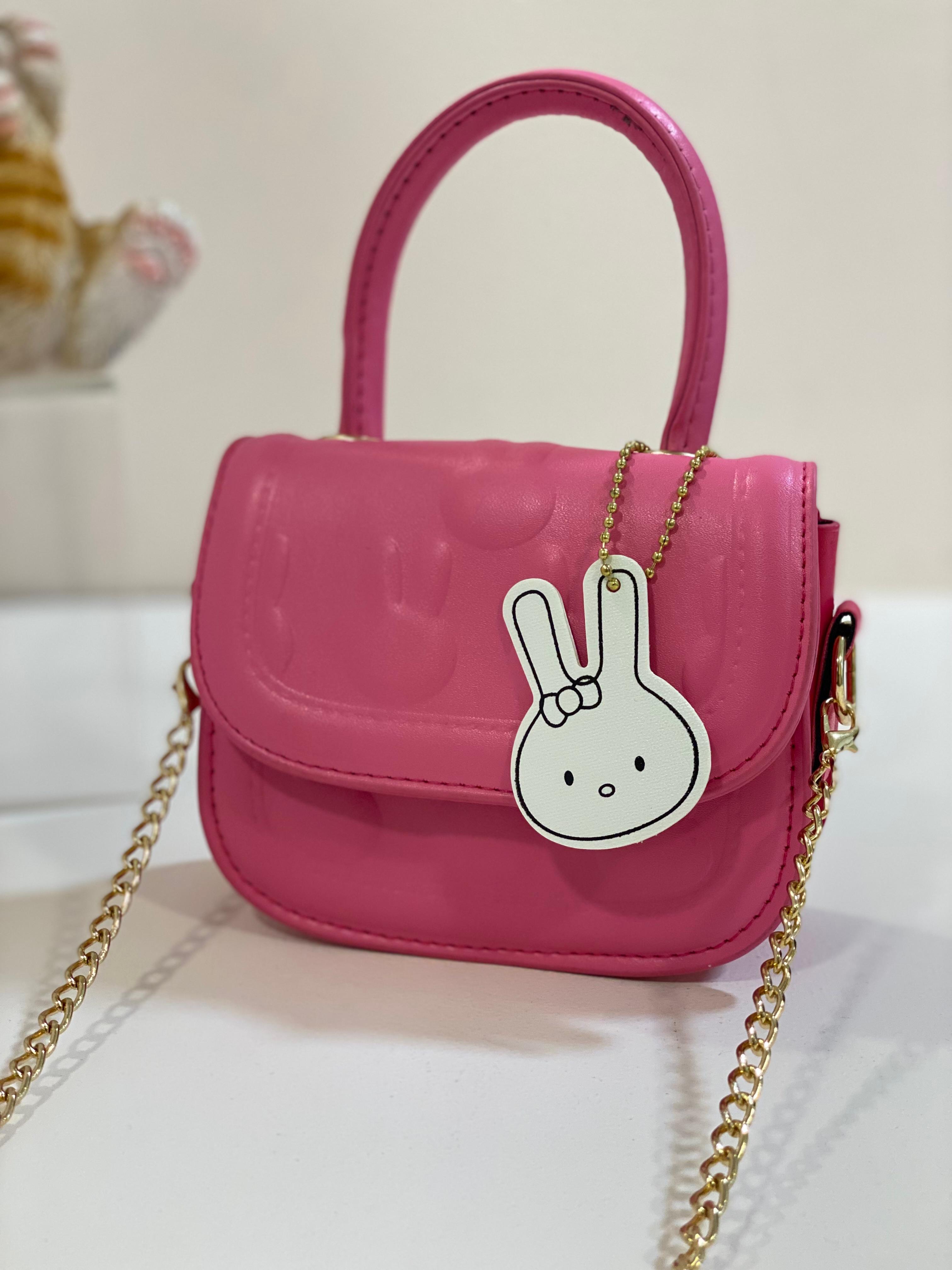Cute Bunny Mini Sling Bag for Girls – PU Leather Handbag with Chain Strap | Girls Crossbody Purse