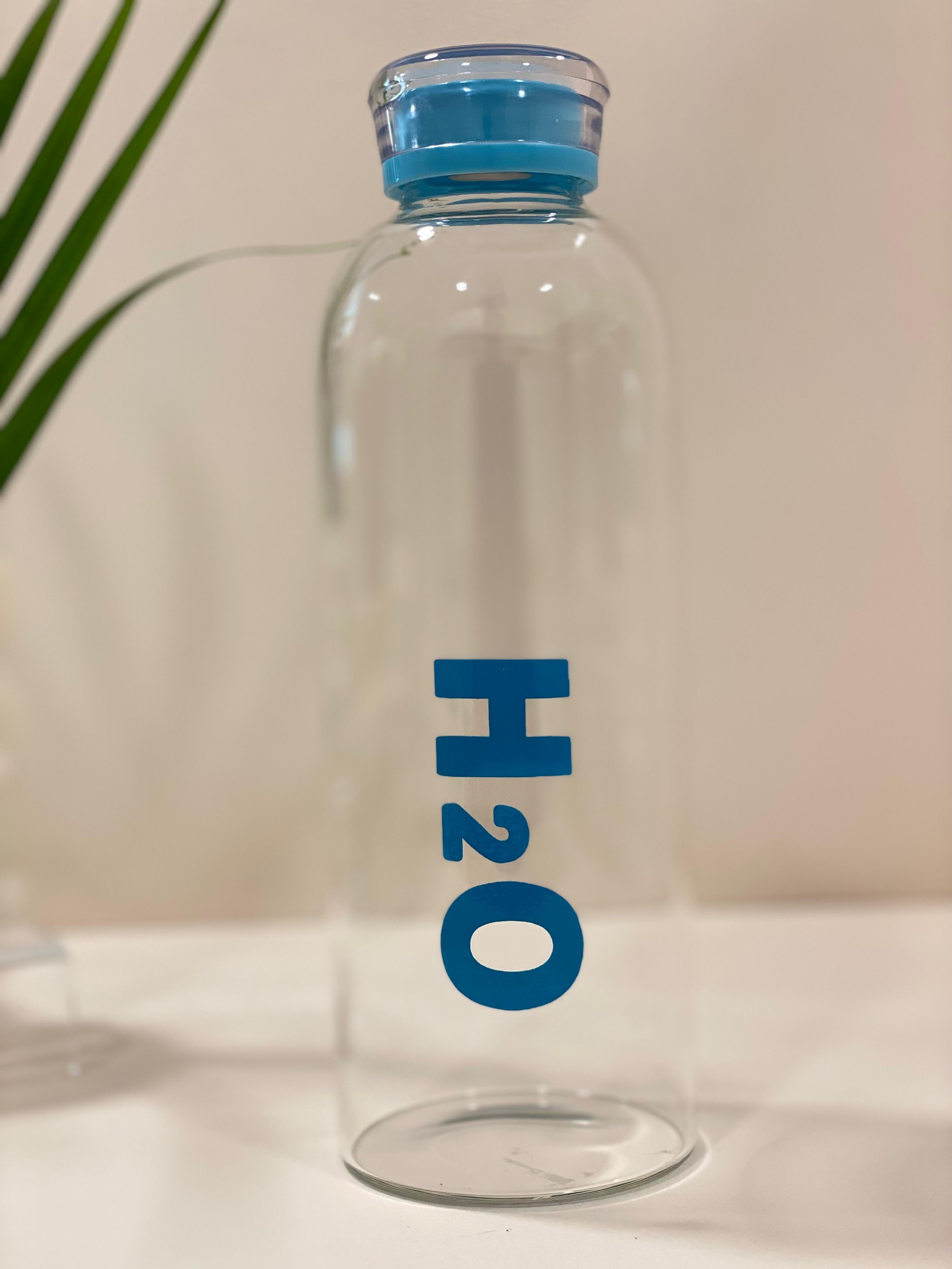 H2O Glass Water Bottle with Leakproof Lid – Reusable Transparent Drinking Bottle for Gym, Office & Travel