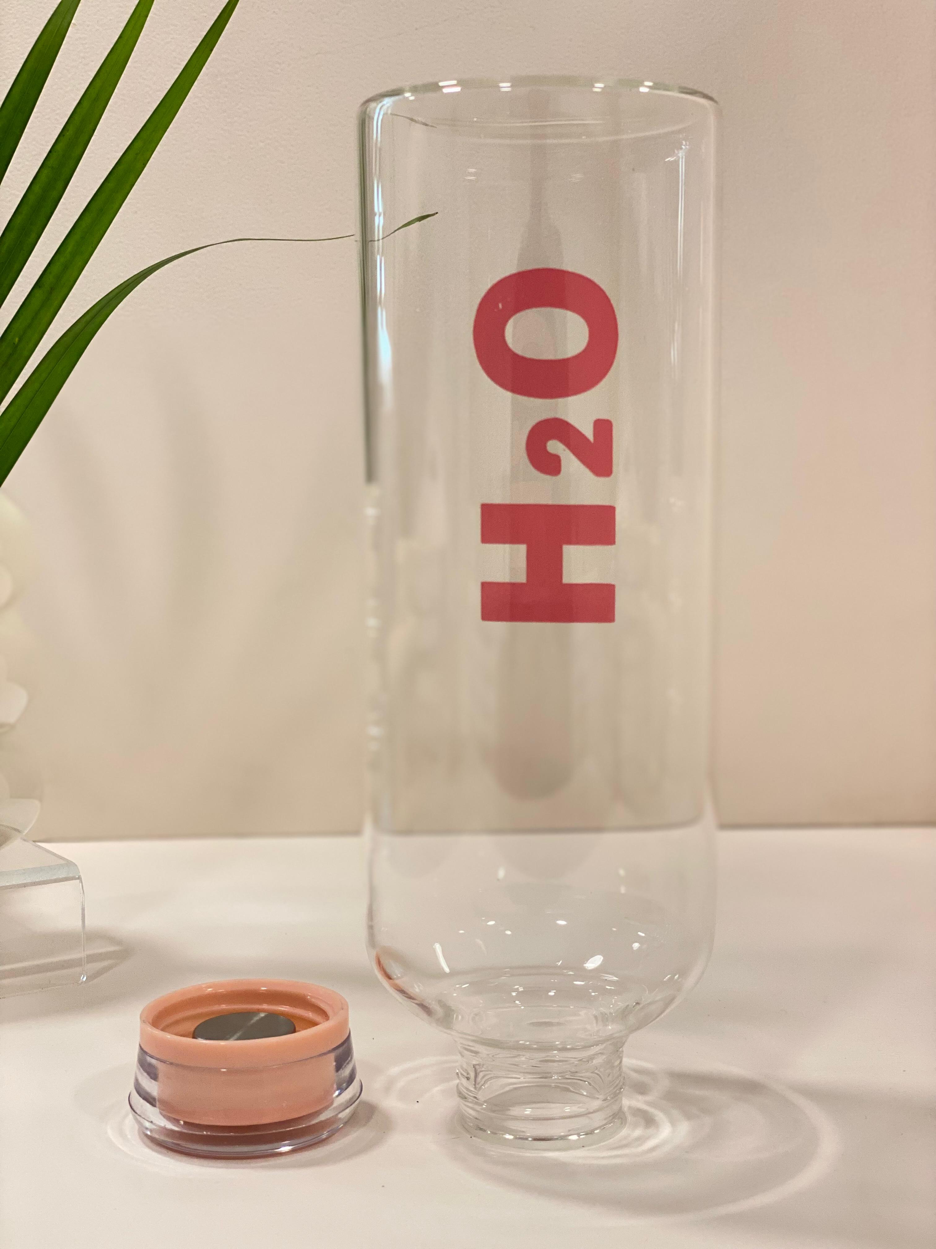 H2O Glass Water Bottle with Leakproof Lid – Reusable Transparent Drinking Bottle for Gym, Office & Travel